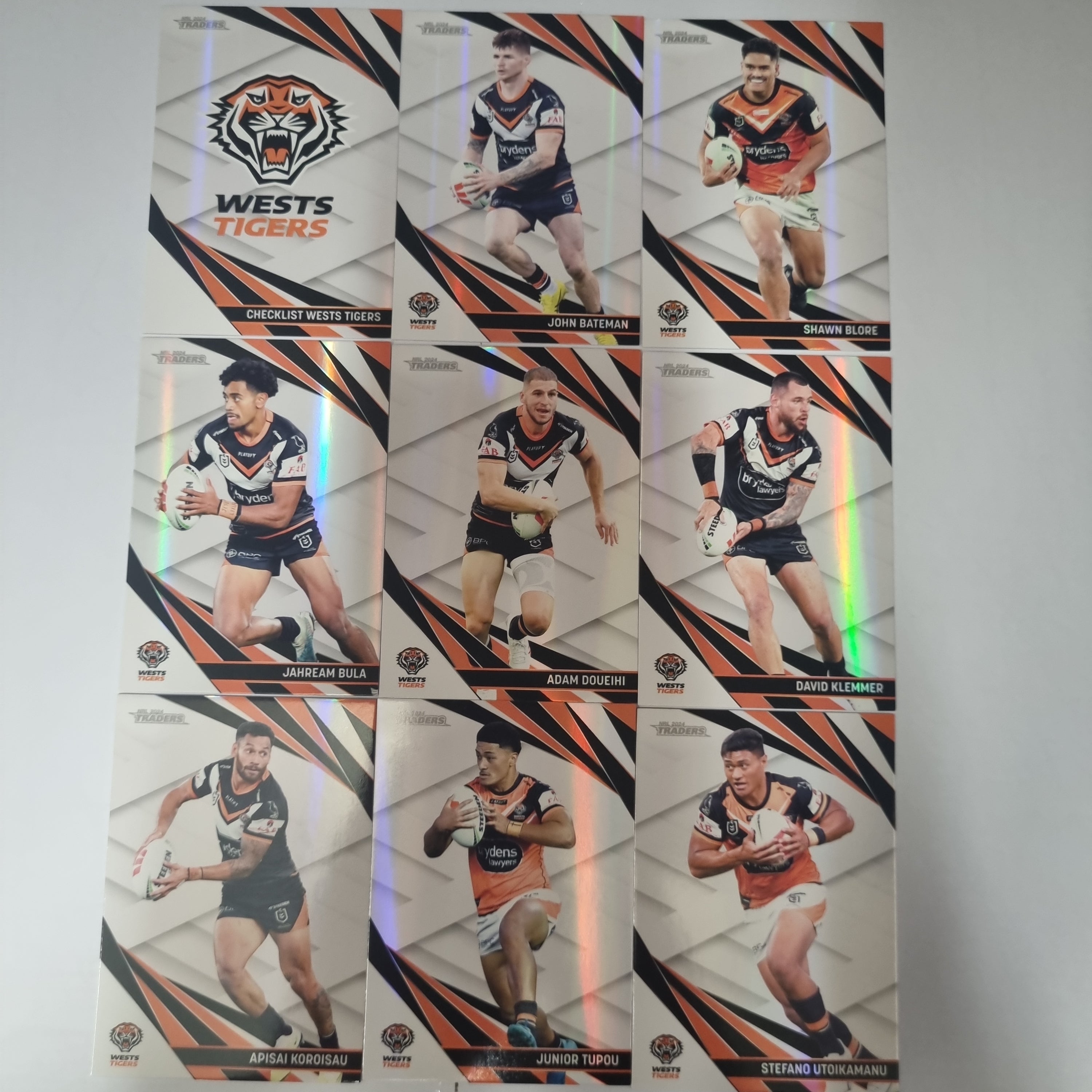 NRL 2024 Traders - Pearl Team Set 9 Cards - Wests Tigers