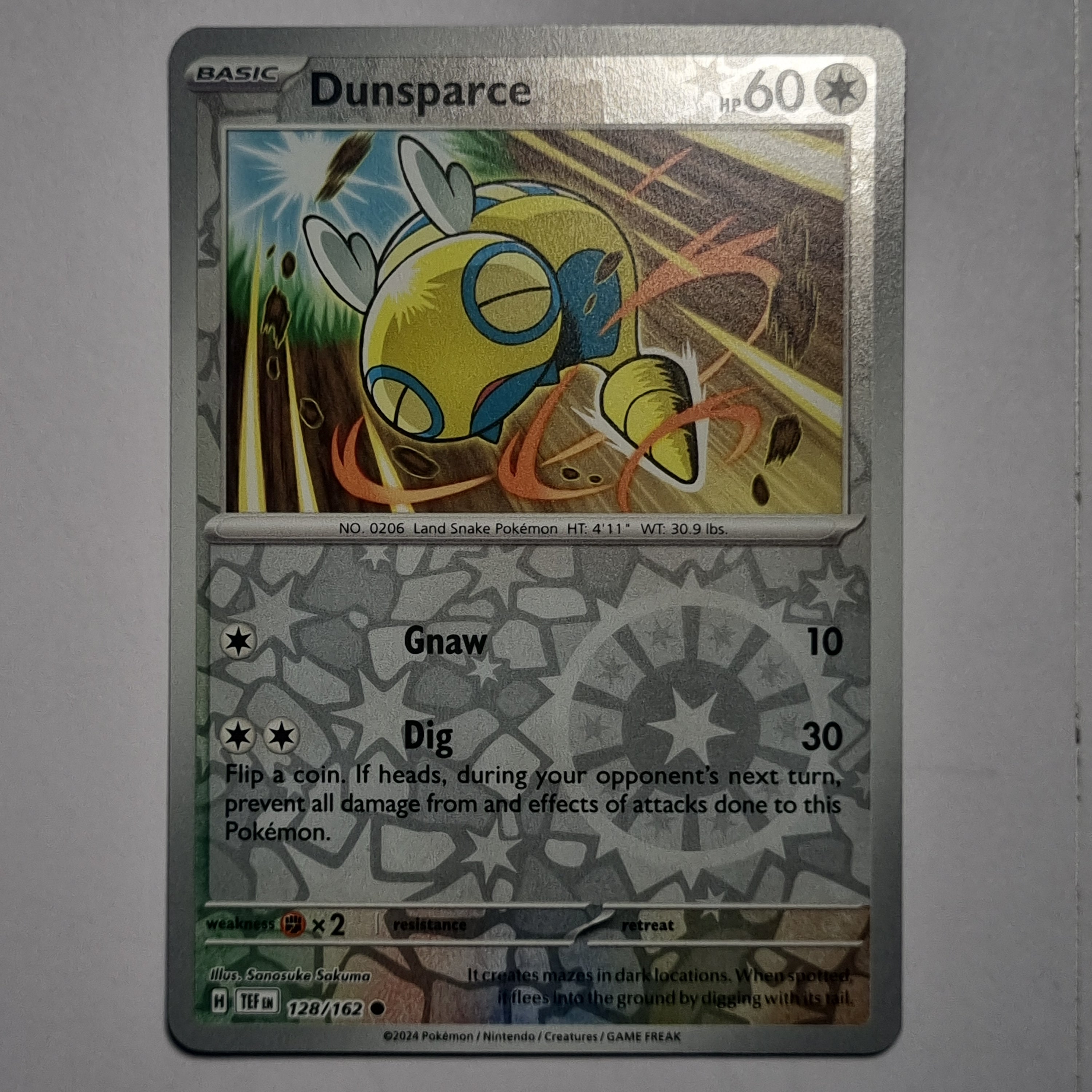 Pokemon TCG - Temporal Forces - #128 - Dunsparce - Reverse Holo Common