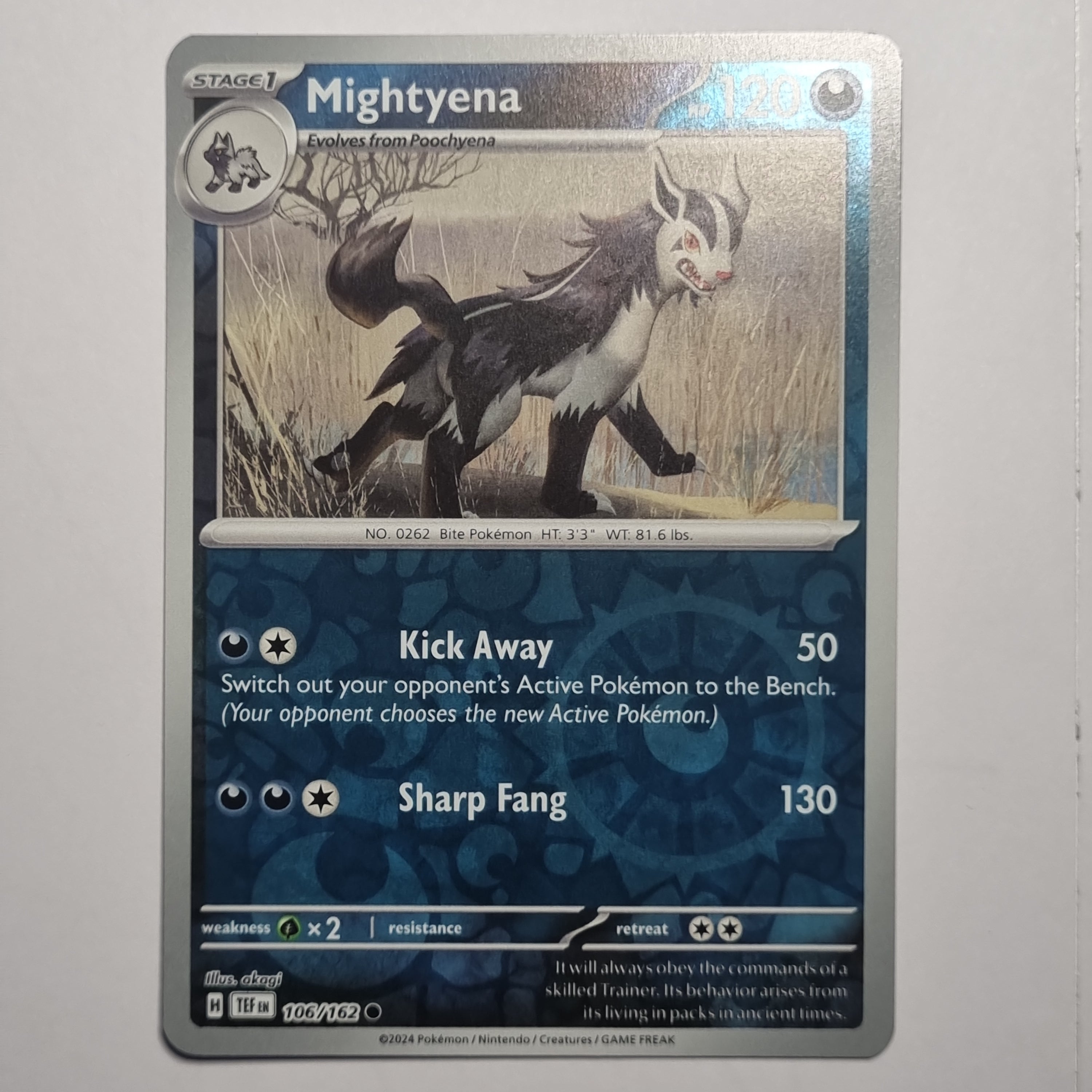 Pokemon TCG - Temporal Forces - #106 - Mightyena - Reverse Holo Common
