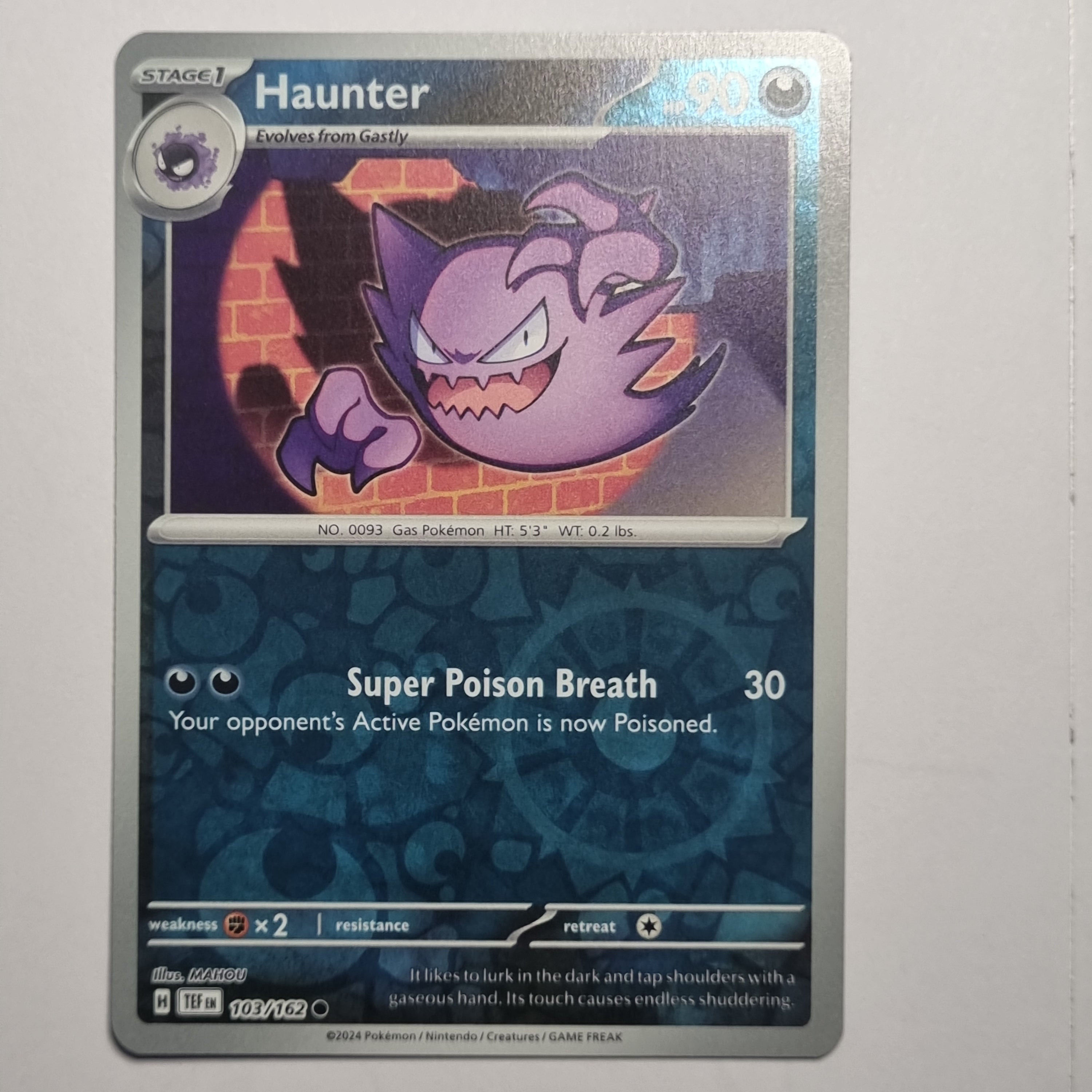 Pokemon TCG - Temporal Forces - #103 - Haunter - Reverse Holo - Common