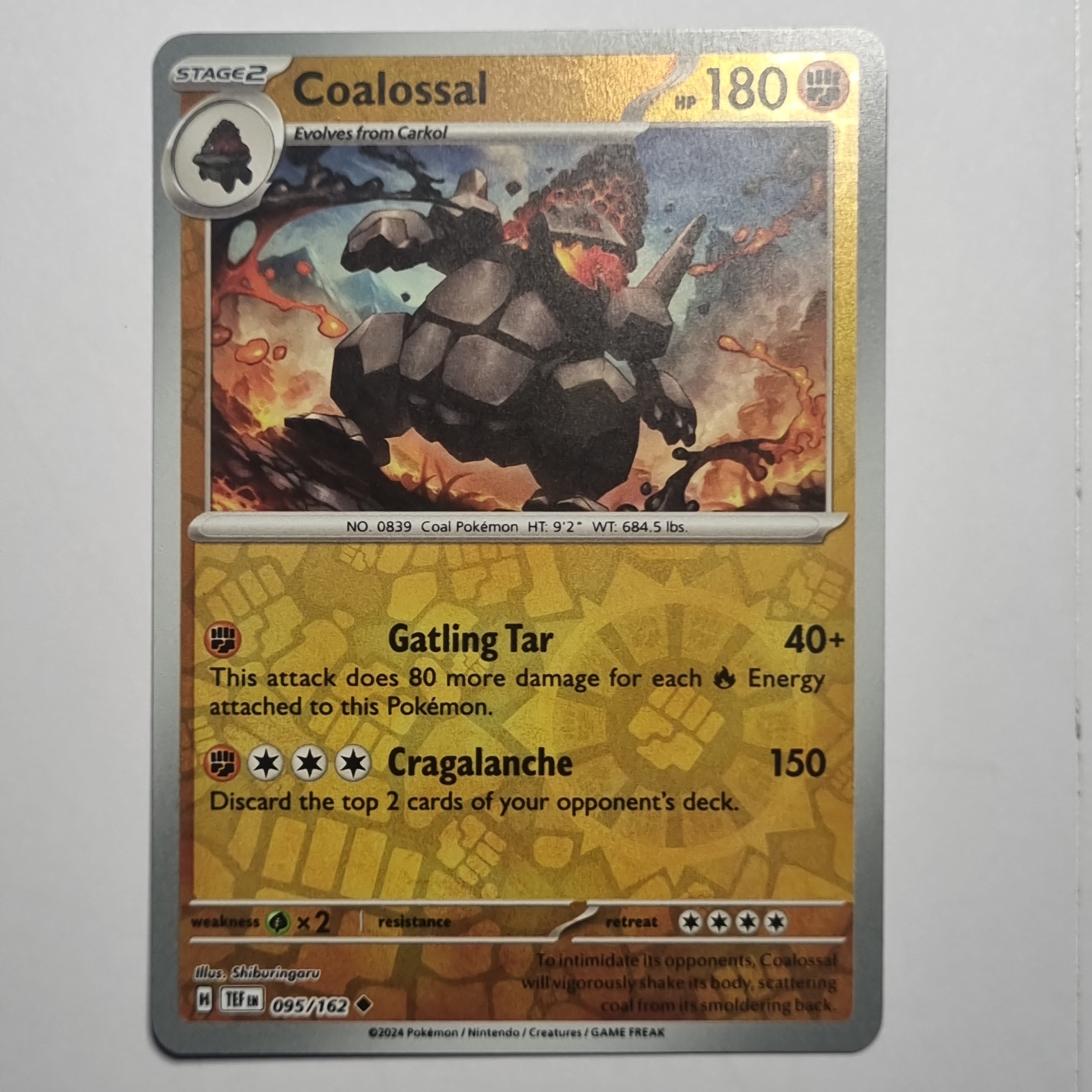 Pokemon TCG - Temporal Forces - #095 - Coalossal Reverse Holo Uncommon
