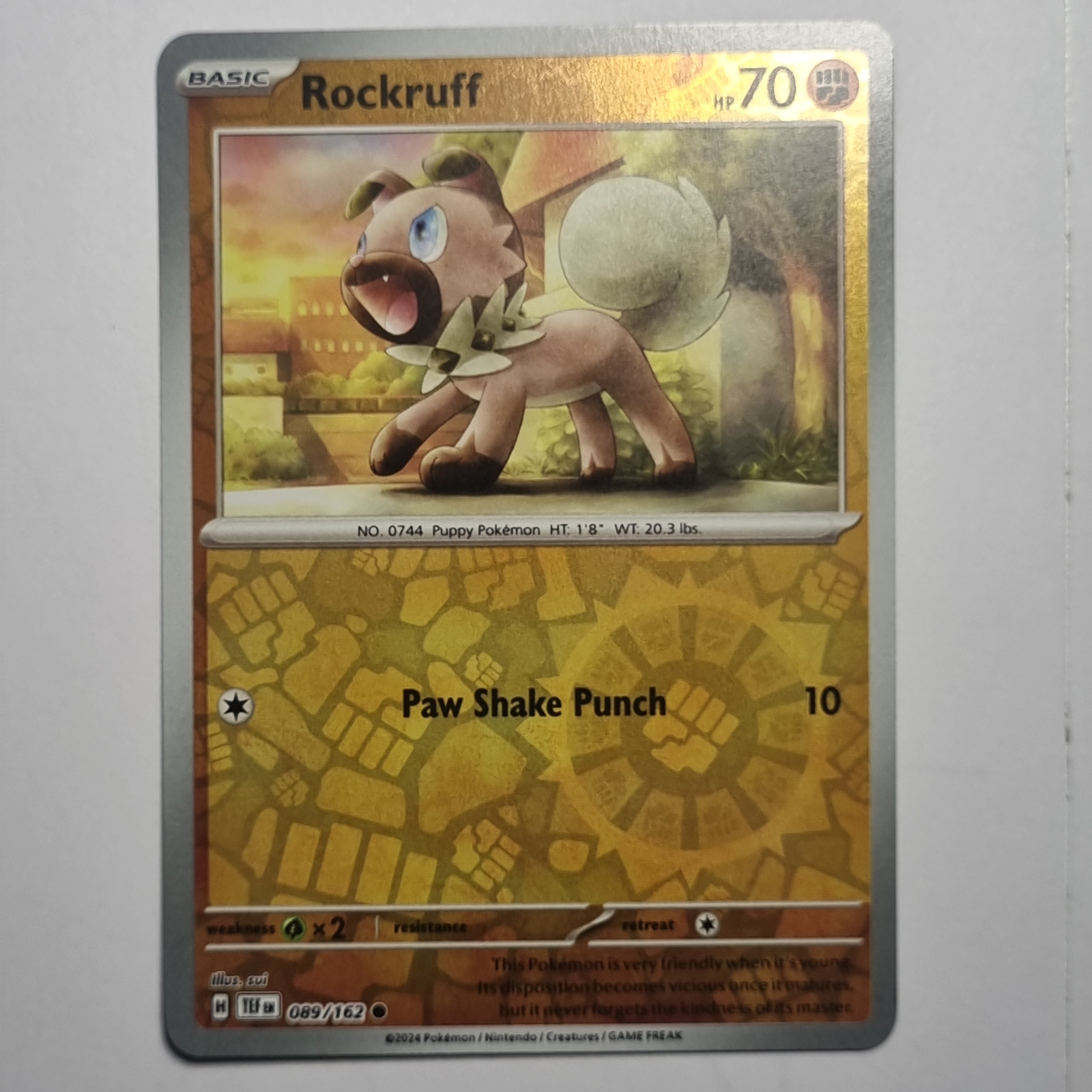 Pokemon TCG - Temporal Forces - #089 - Rockruff - Reverse Holo Common