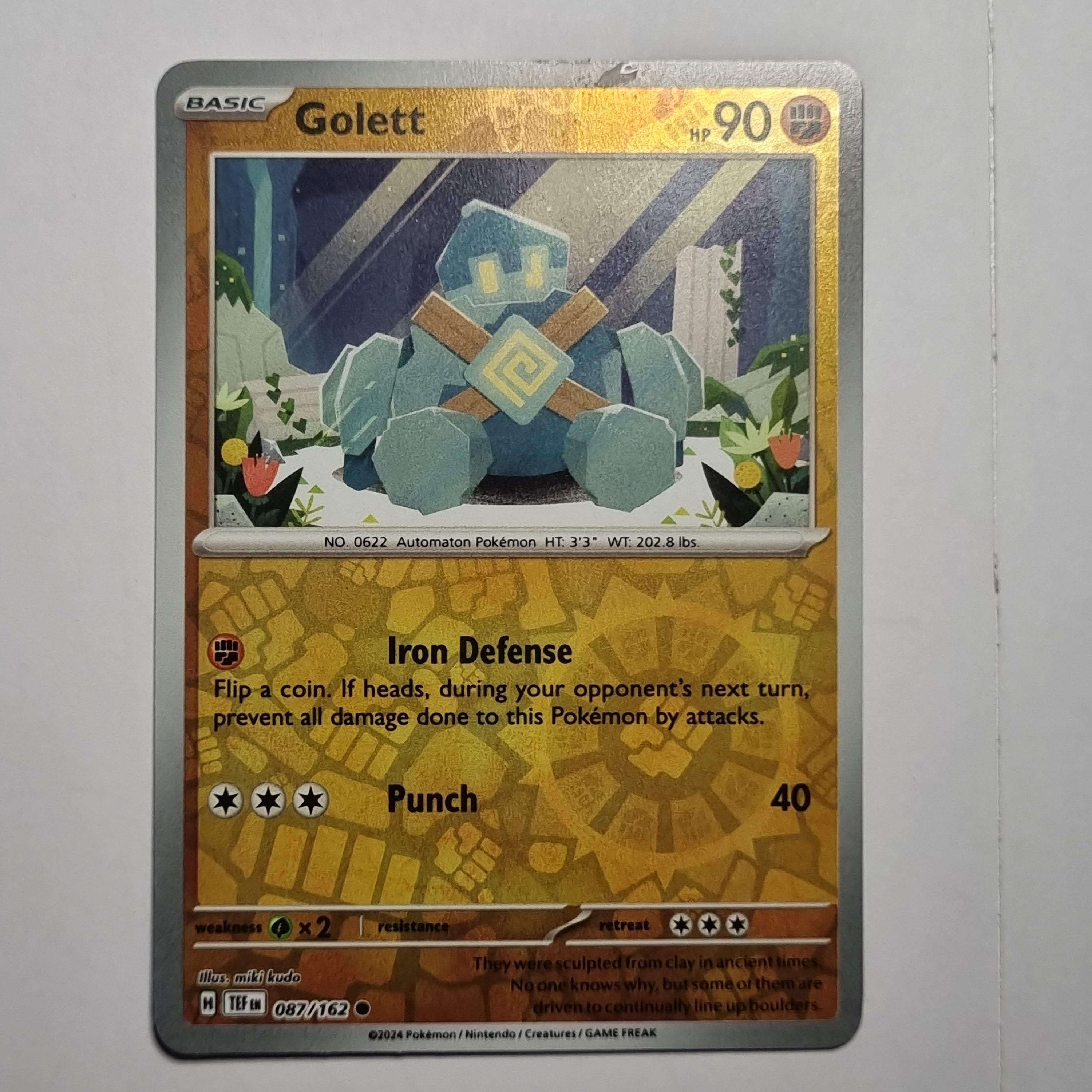 Pokemon TCG - Temporal Forces - #087 - Golett - Reverse Holo - Common