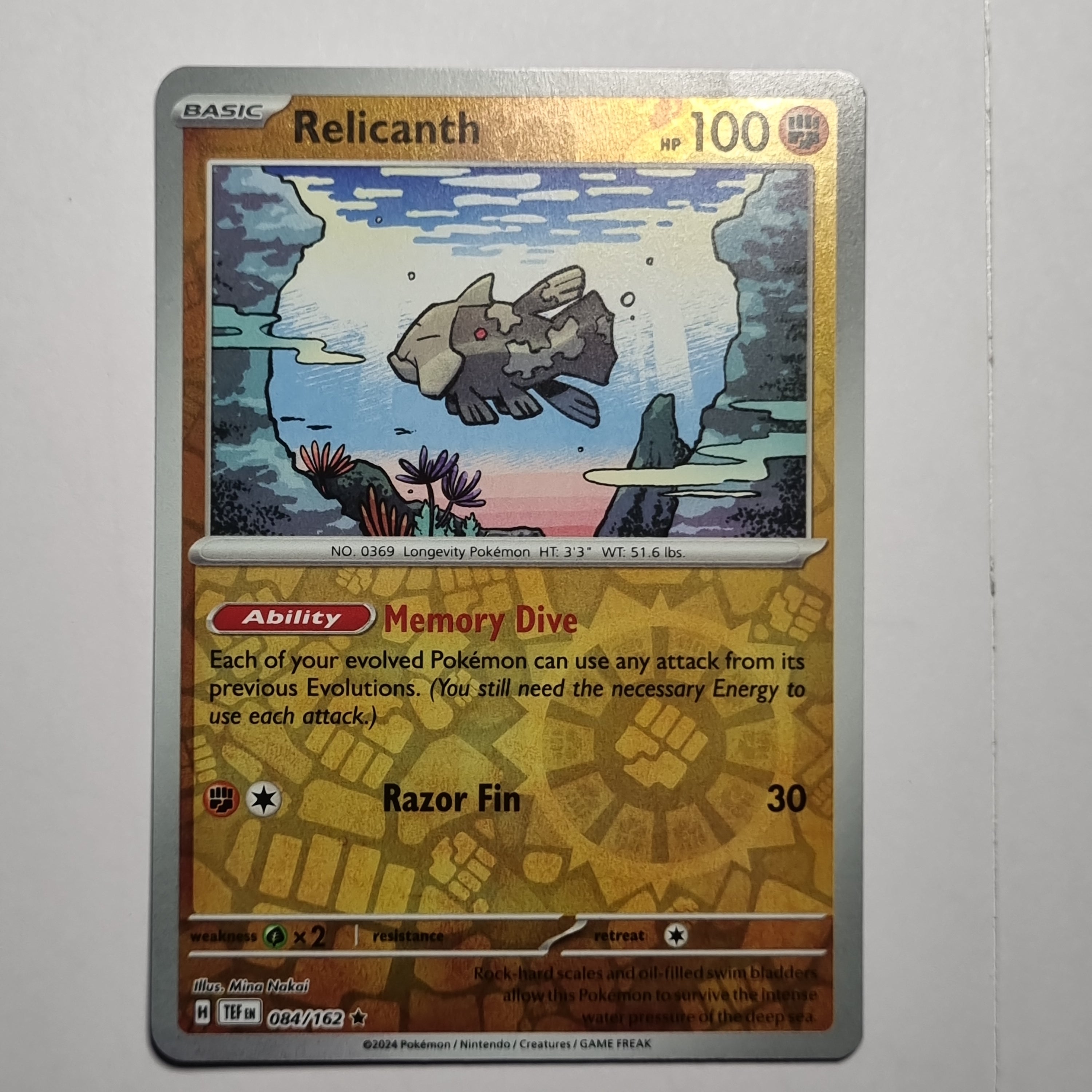 Pokemon TCG - Temporal Forces - #084 Relicanth Reverse Holo Rare Holo