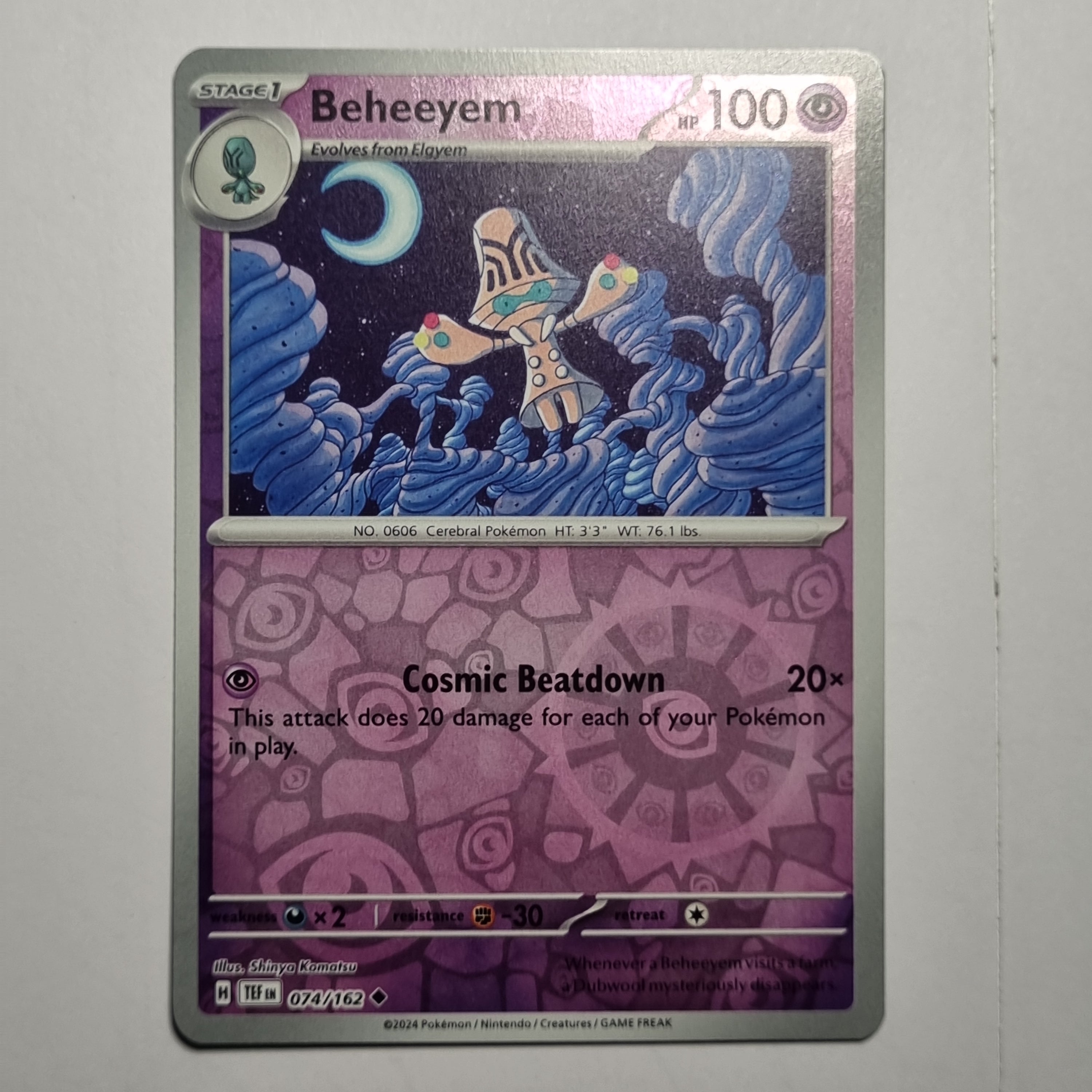 Pokemon TCG - Temporal Forces - #074 - Beheeyem Reverse Holo Uncommon