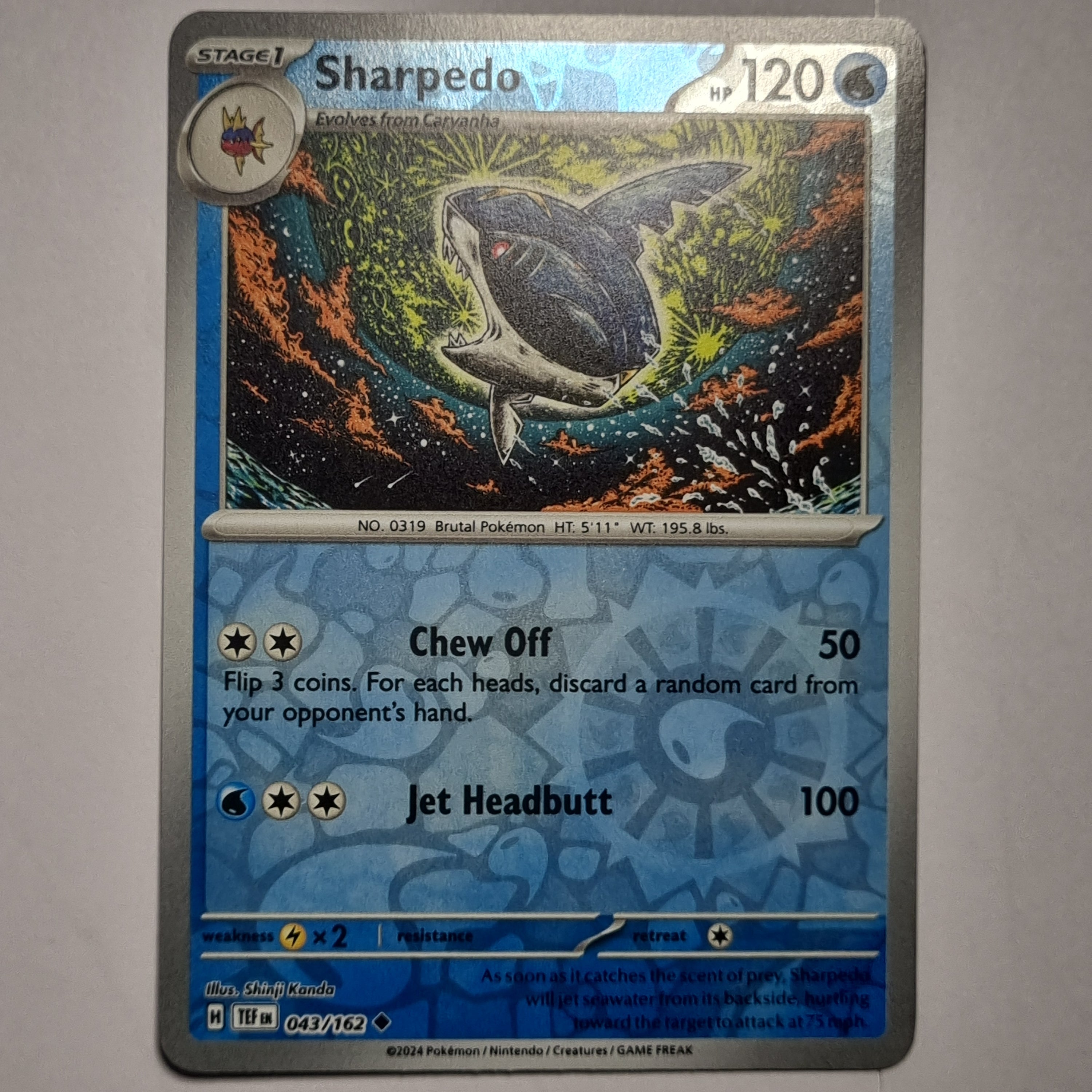 Pokemon TCG - Temporal Forces - #043 - Sharpedo Reverse Holo Uncommon