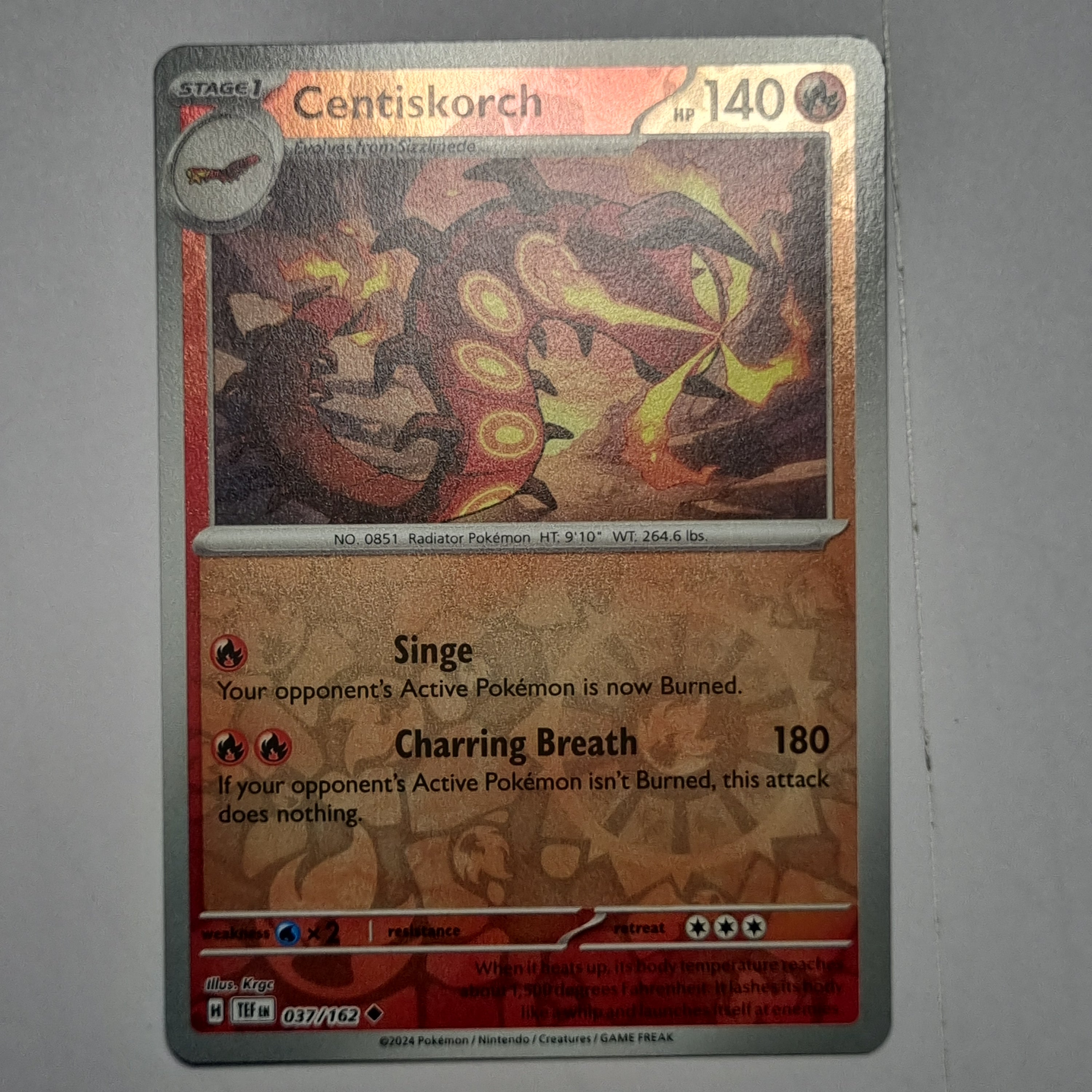 Pokemon TCG - Temporal Forces - #037 Centiskorch Reverse Holo Uncommon