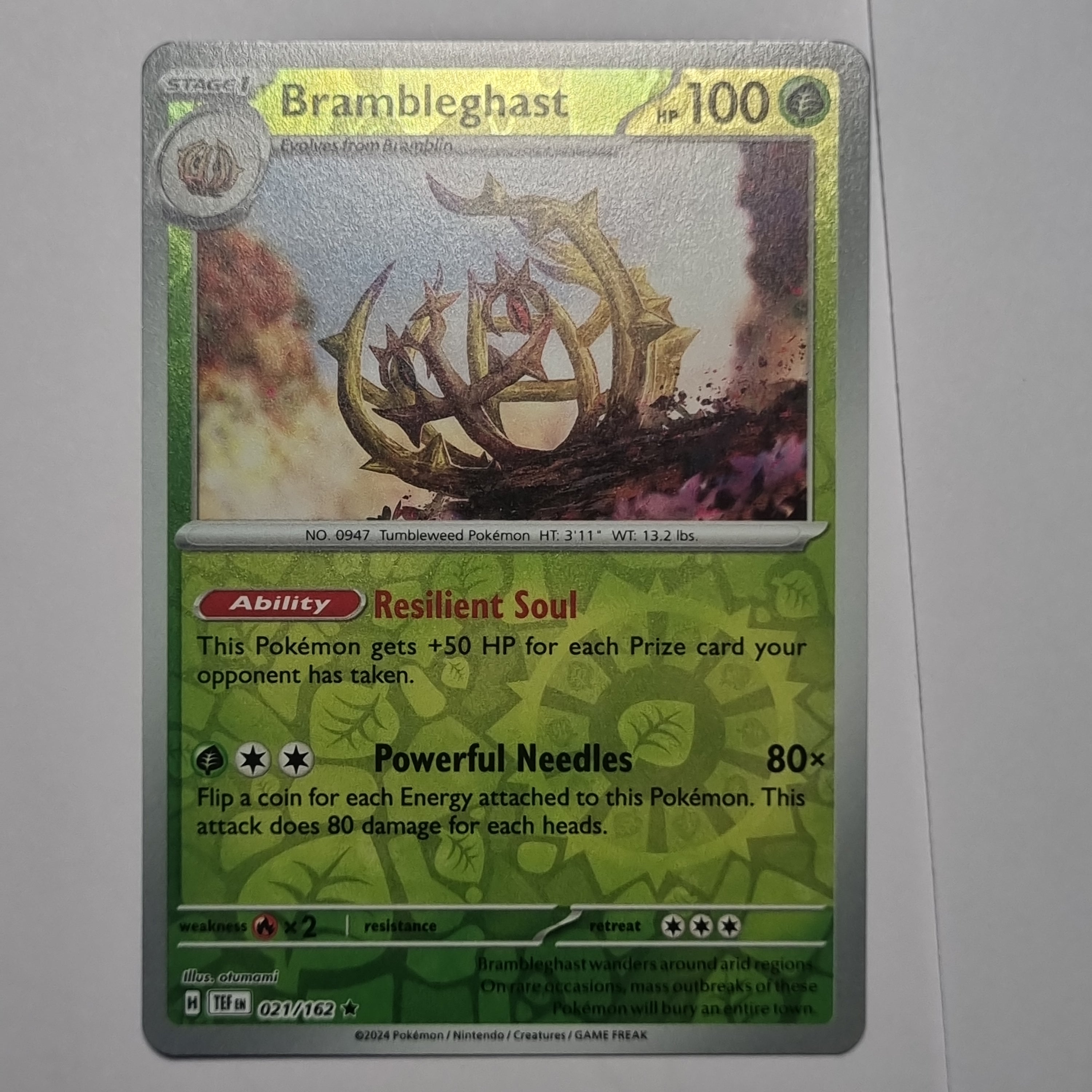 Pokemon TCG - Temporal Forces #021 Brambleghast Reverse Holo Rare Holo
