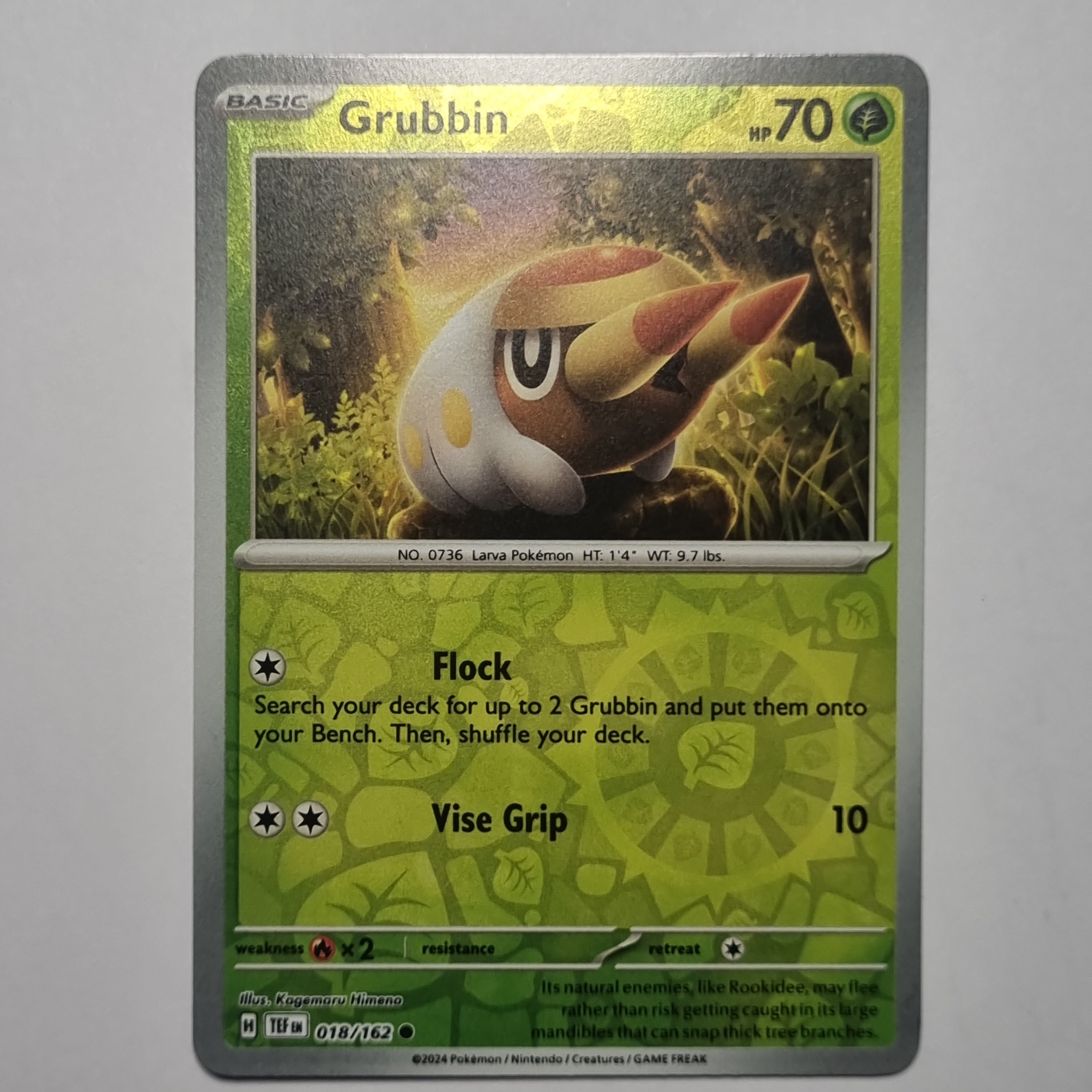 Pokemon TCG - Temporal Forces - #018 - Grubbin - Reverse Holo - Common