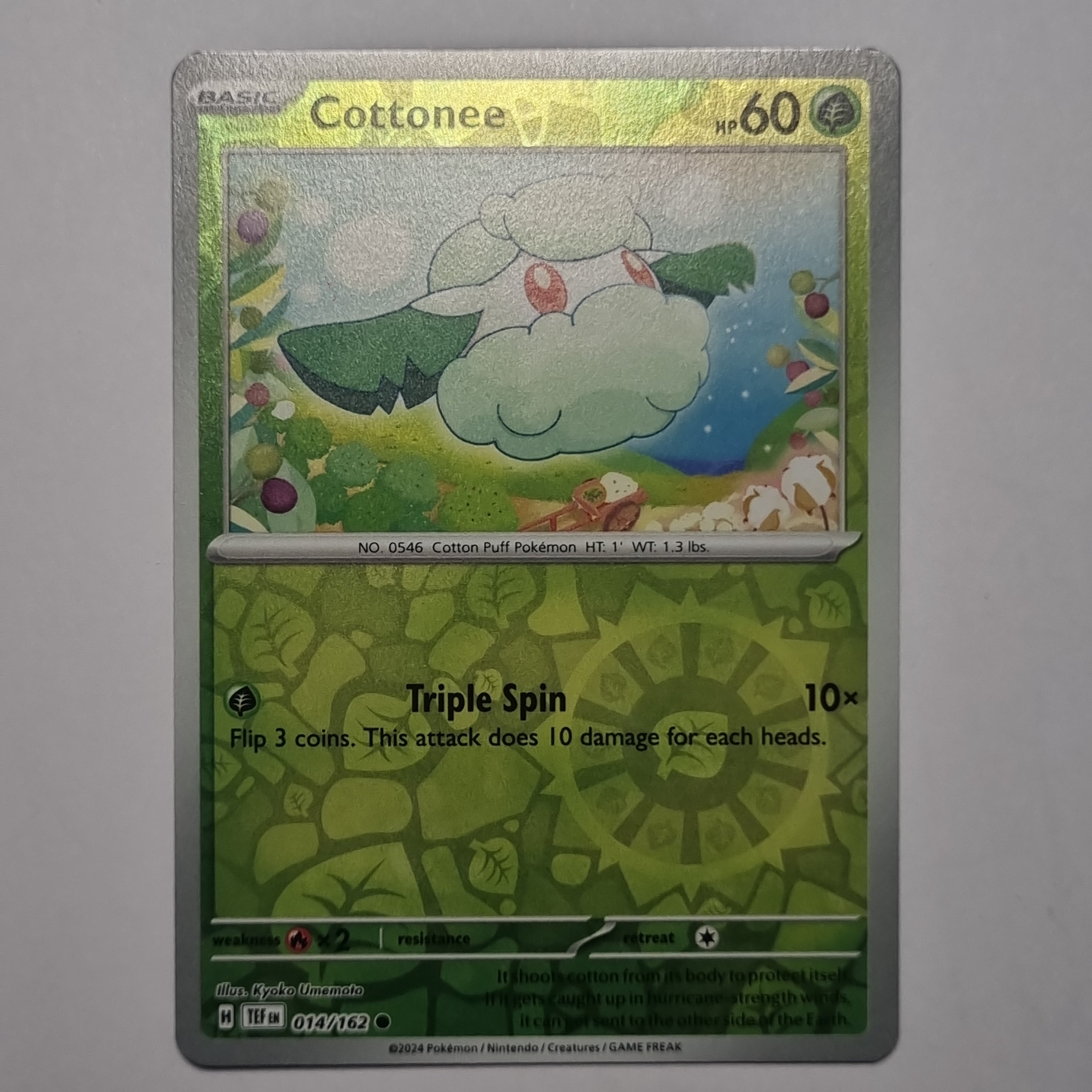Pokemon TCG - Temporal Forces - #014 - Cottonee - Reverse Holo Common