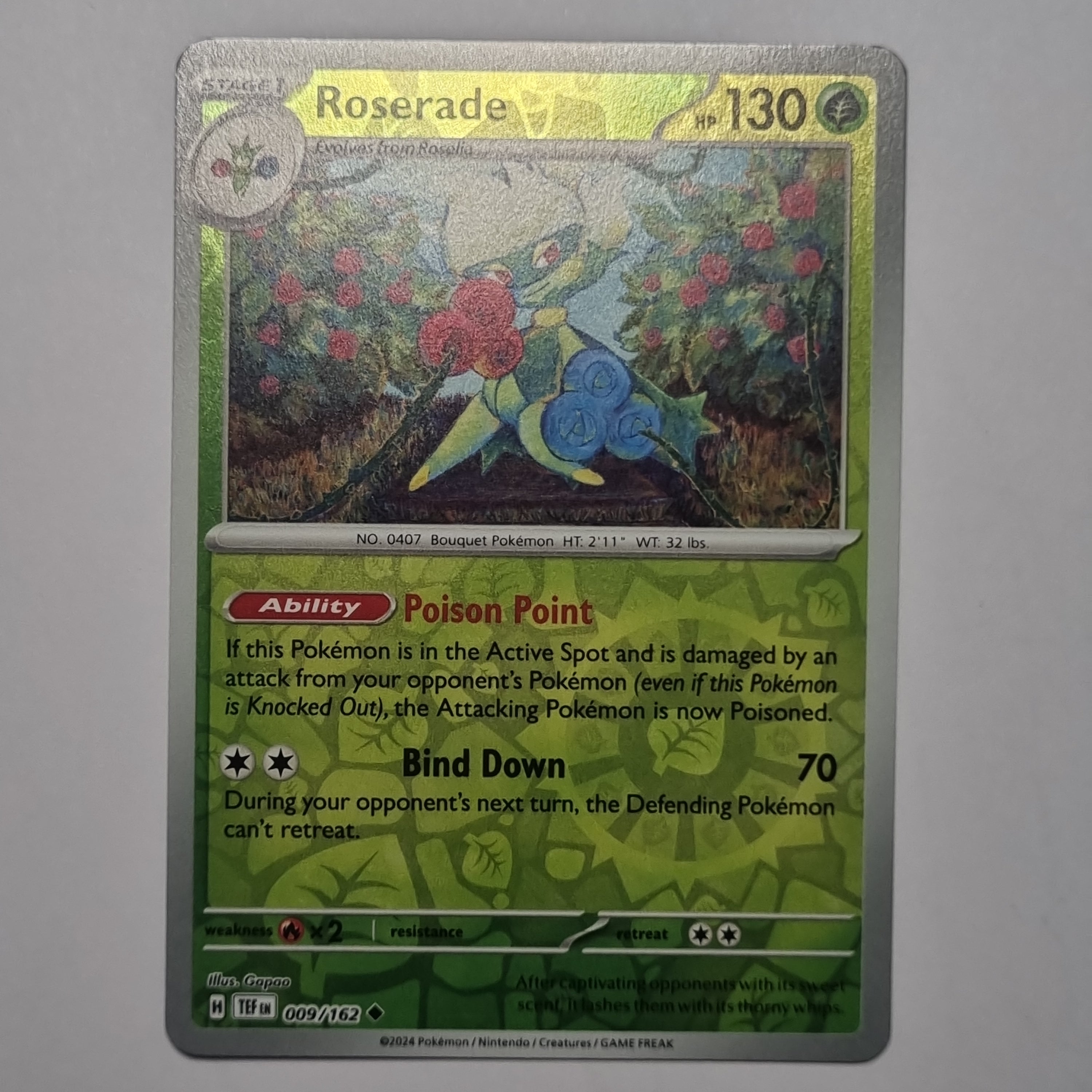 Pokemon TCG - Temporal Forces - #009 - Roserade Reverse Holo Uncommon