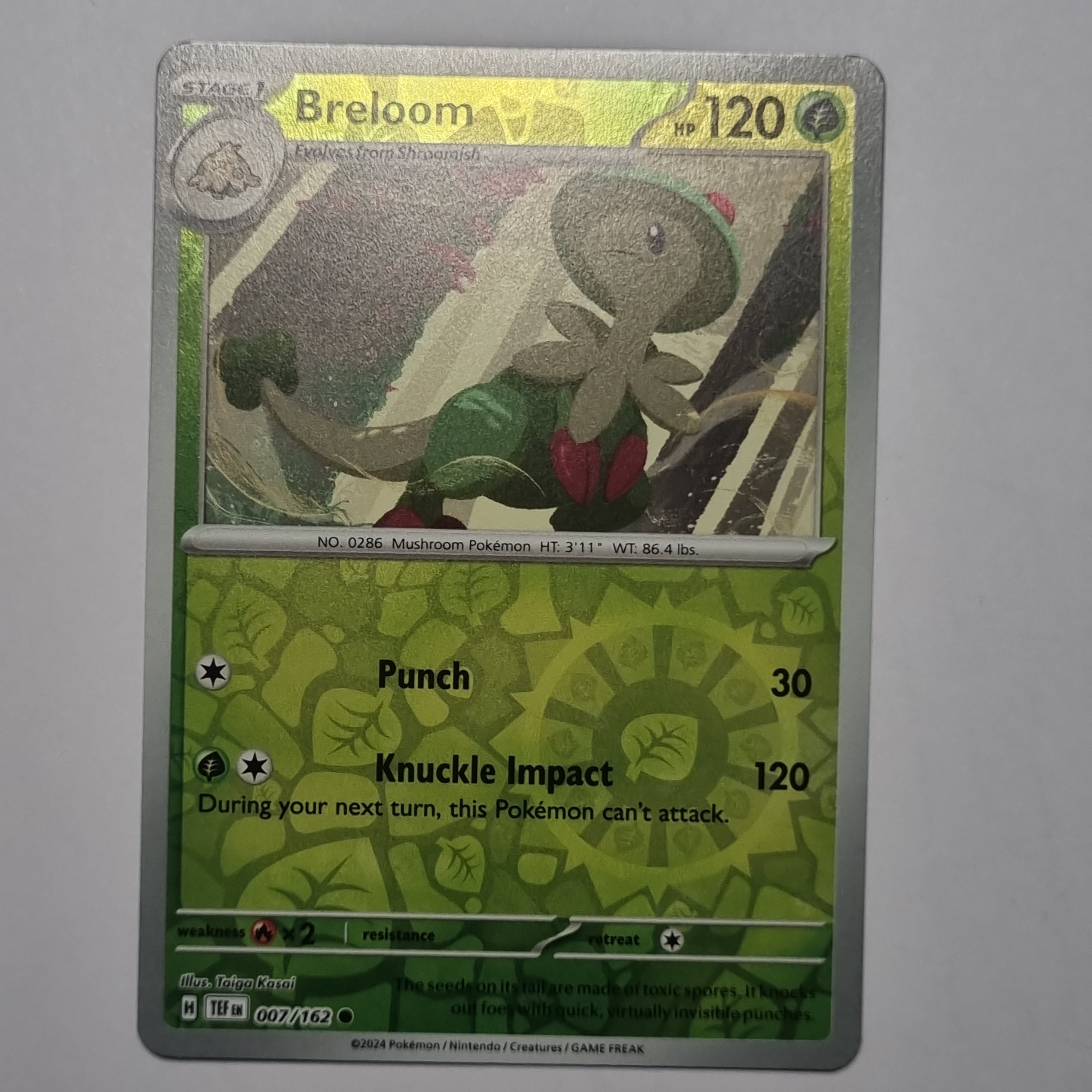 Pokemon TCG - Temporal Forces - #007 - Breloom - Reverse Holo - Common