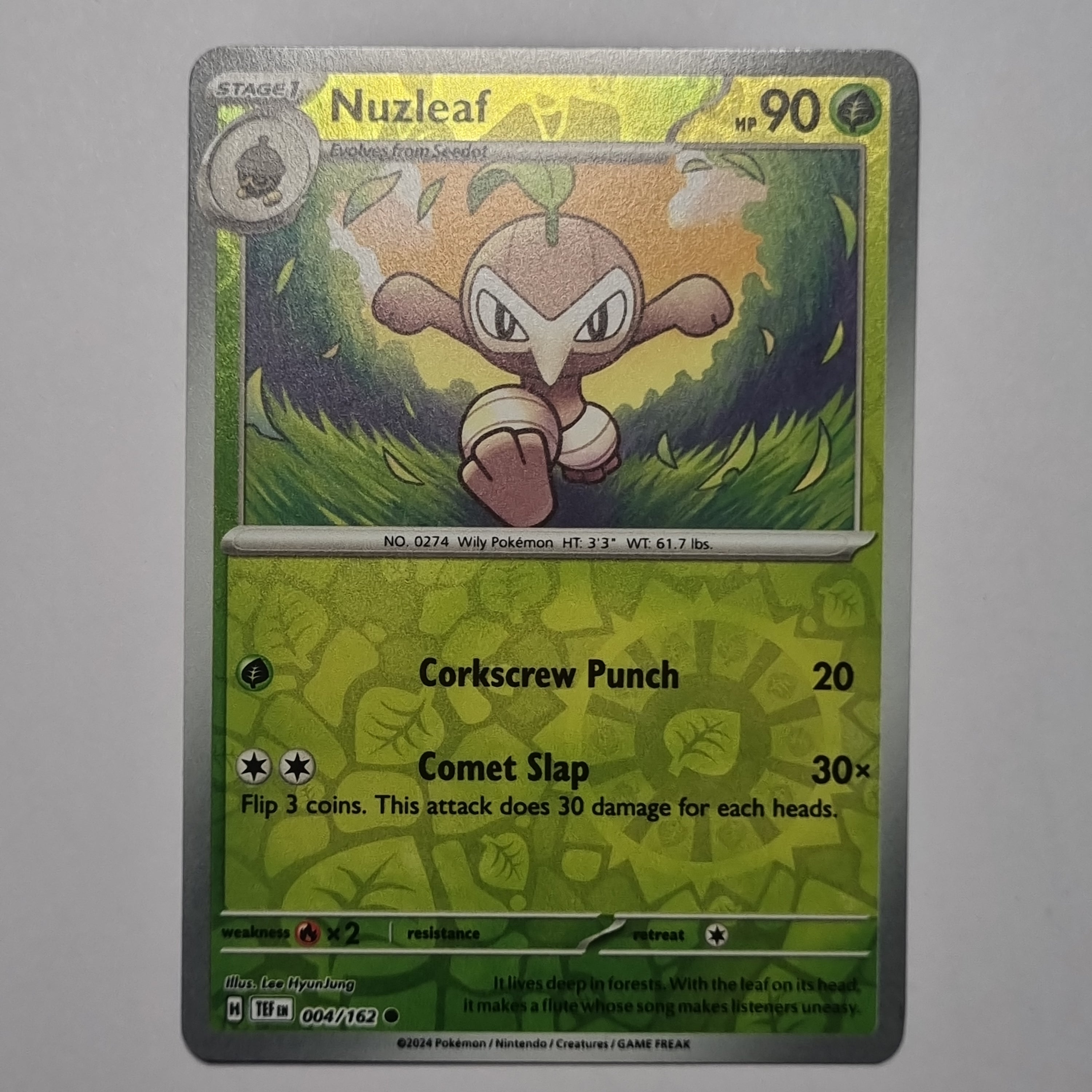 Pokemon TCG - Temporal Forces - #004 - Nuzleaf - Reverse Holo - Common
