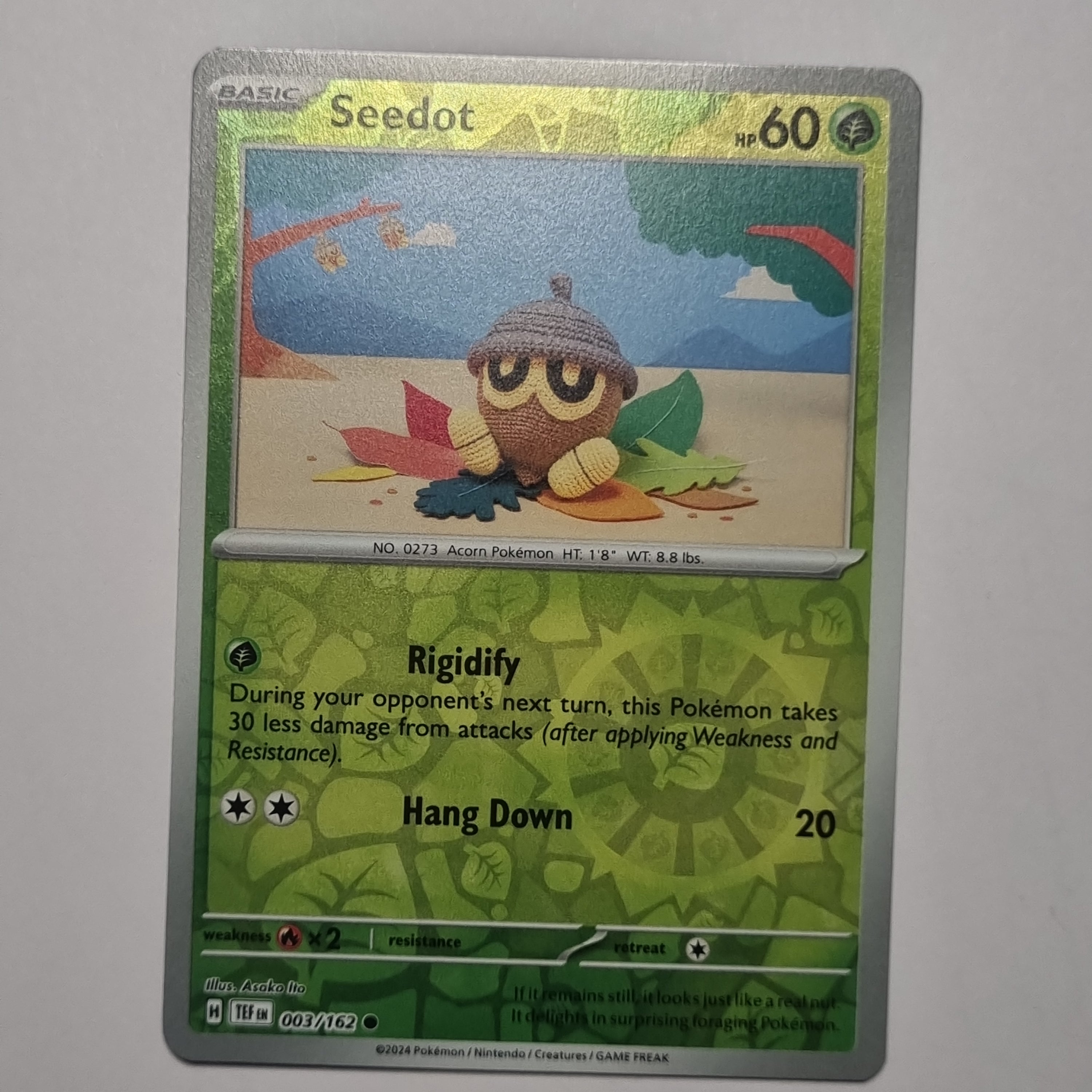 Pokemon TCG - Temporal Forces - #003 - Seedot - Reverse Holo - Common