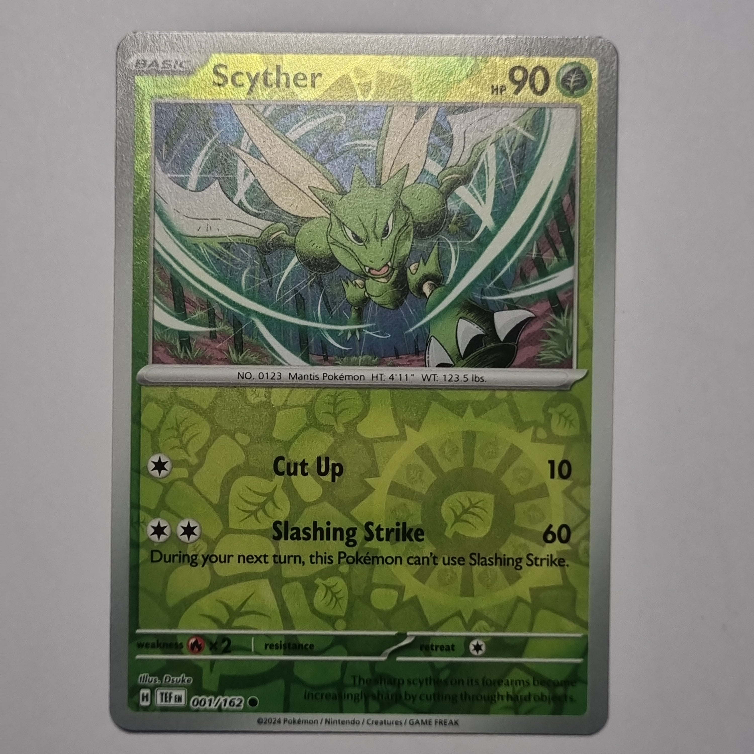 Pokemon TCG - Temporal Forces - #001 - Scyther - Reverse Holo - Common