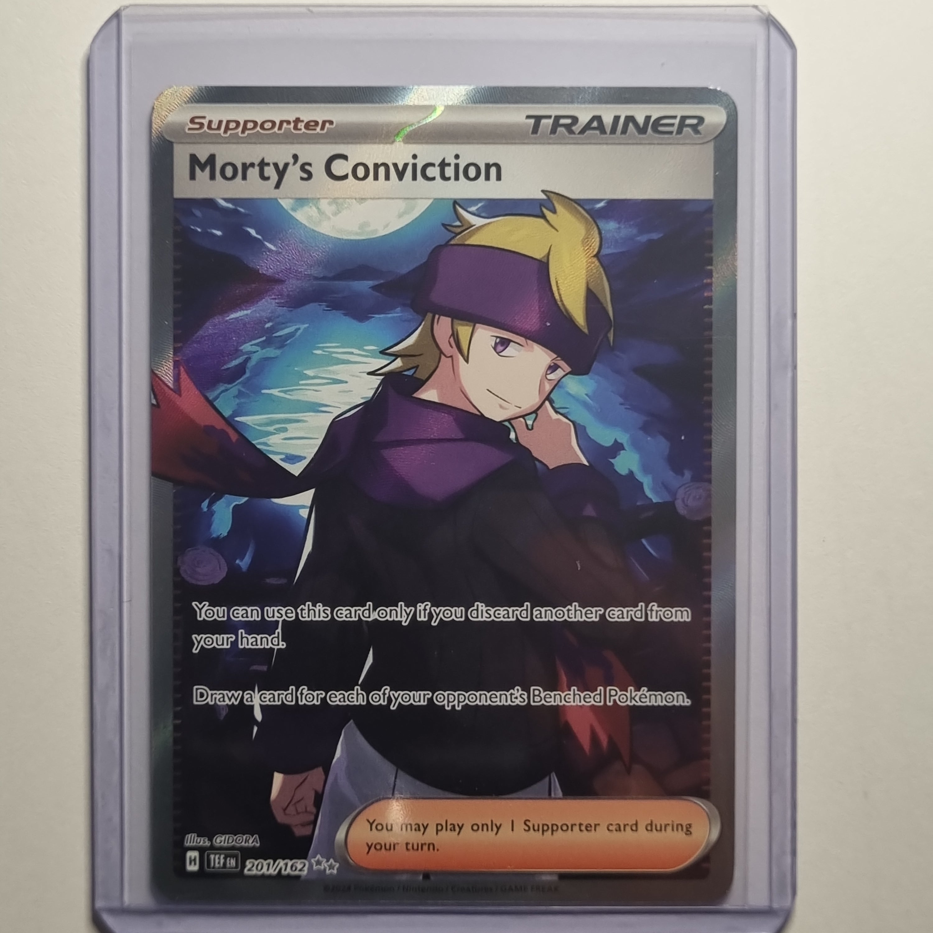 Pokemon TCG - Temporal Forces - #201 - Morty's Conviction - Ultra Rare