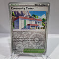 Pokemon TCG Scarlet & Violet expansion Twilight Masquerades. Community Center Reverse Holo card.
