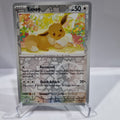 Pokemon TCG Scarlet & Violet expansion Twilight Masquerades. Eevee Reverse Holo card.