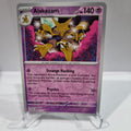 Pokemon TCG Scarlet & Violet expansion Twilight Masquerades. Alakazam Reverse Holo card.