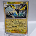 Pokemon TCG Scarlet & Violet expansion Twilight Masquerades. Kilowattrel Reverse Holo card.