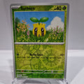 Pokemon TCG Scarlet & Violet expansion Twilight Masquerades. Sunkern Reverse Holo card.