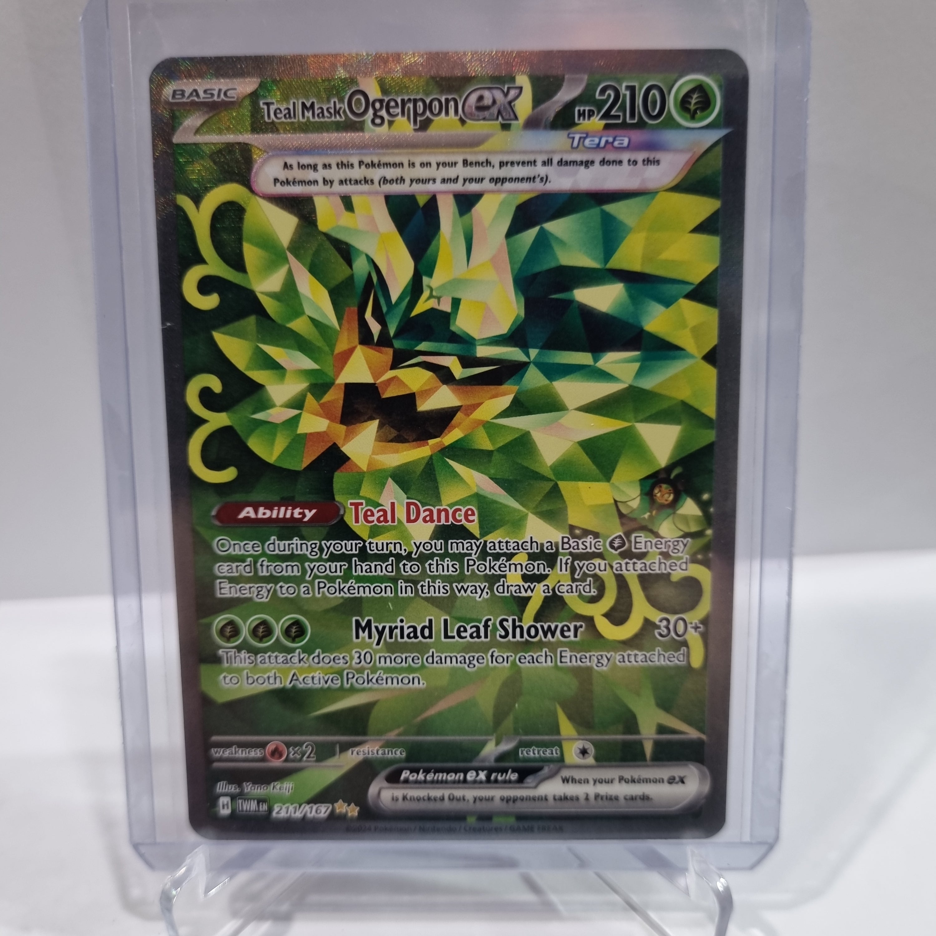 Pokemon TCG Scarlet & Violet expansion Twilight Masquerades. Teal Mask Ogerpon EX Special Illustration Rare.