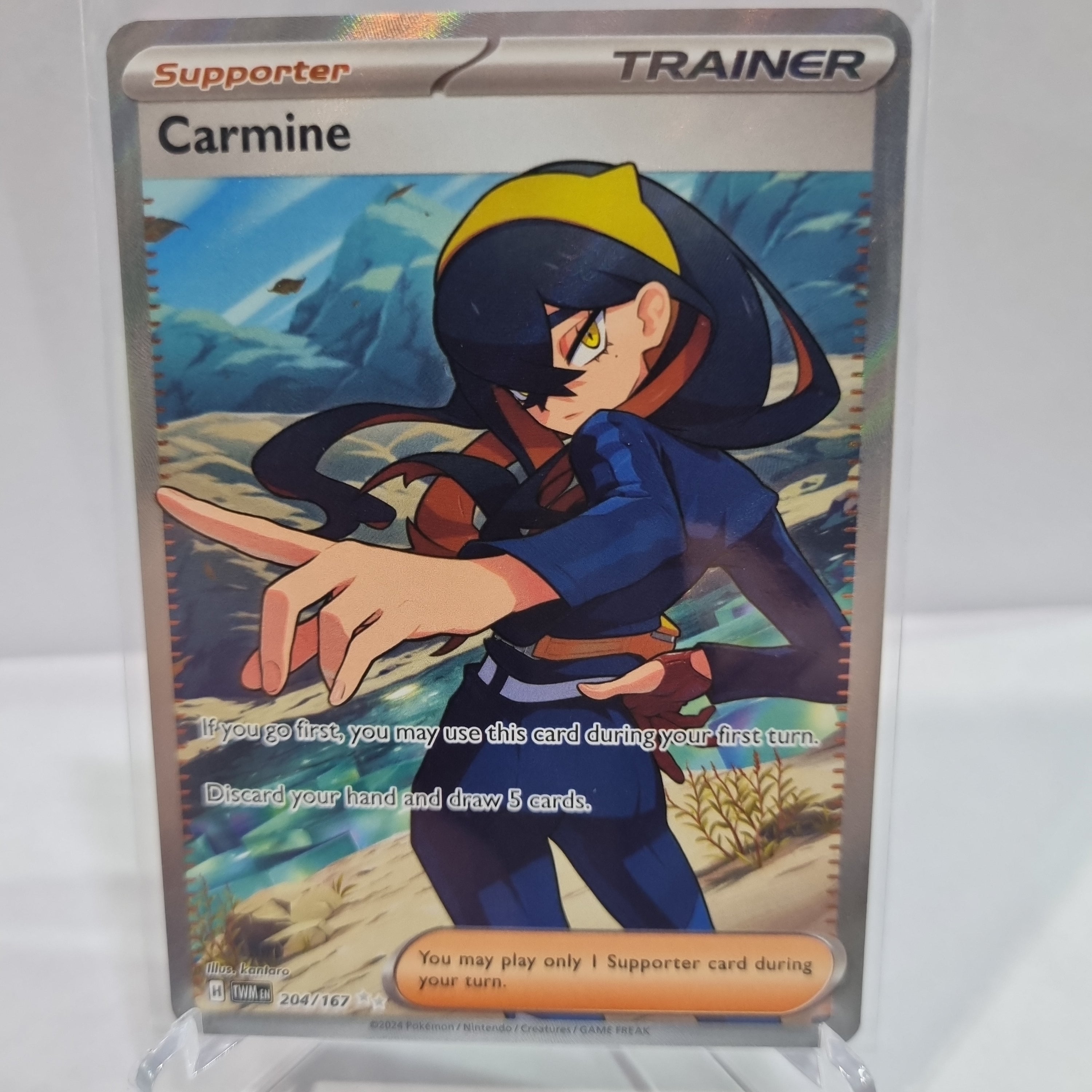 Pokemon TCG Scarlet & Violet expansion Twilight Masquerades. Carmine Ultra Rare.