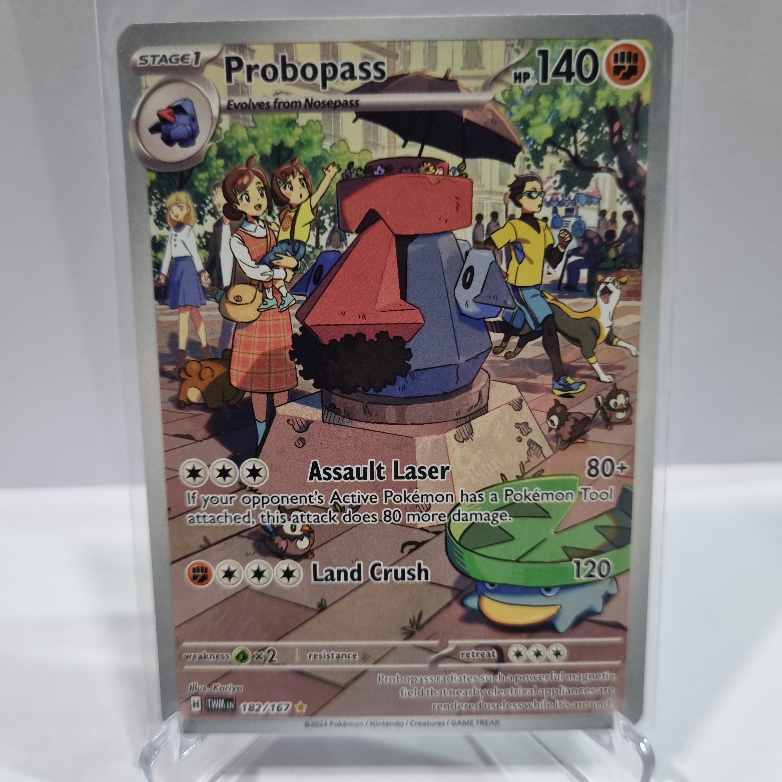 Pokemon TCG Scarlet & Violet expansion Twilight Masquerades. Probopass Illustration Rare.