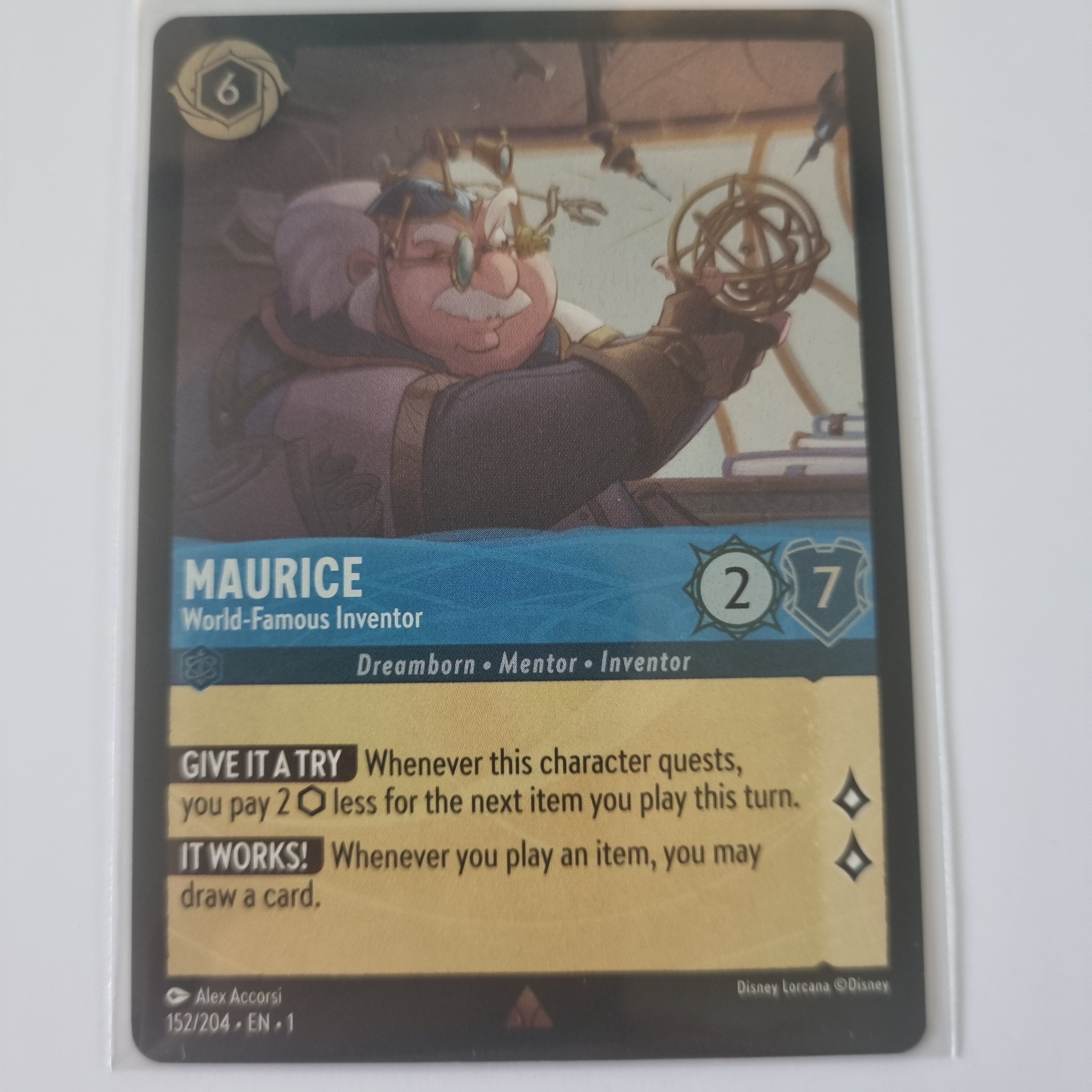 Lorcana - First Chapter - Coldfoil - Maurice - World-Famous Inventor - 152/204 Rare