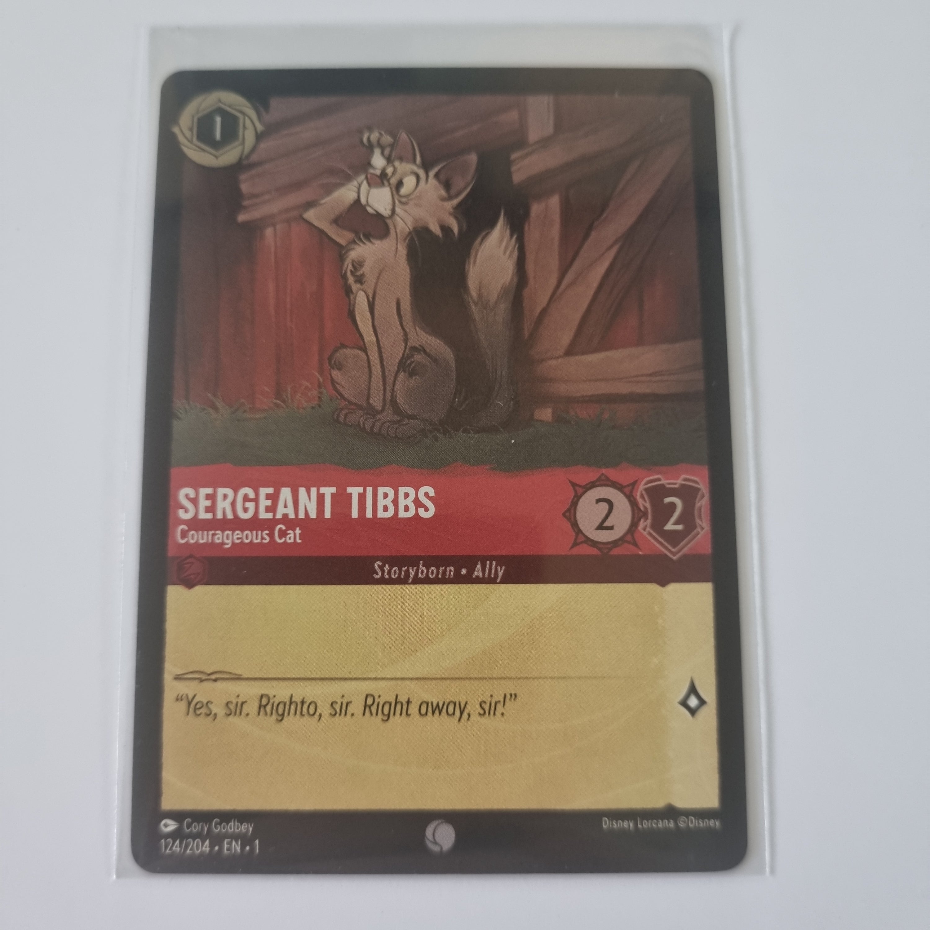 Lorcana - First Chapter - Coldfoil - Sergeant Tibbs - Courageous Cat #124/204 Common