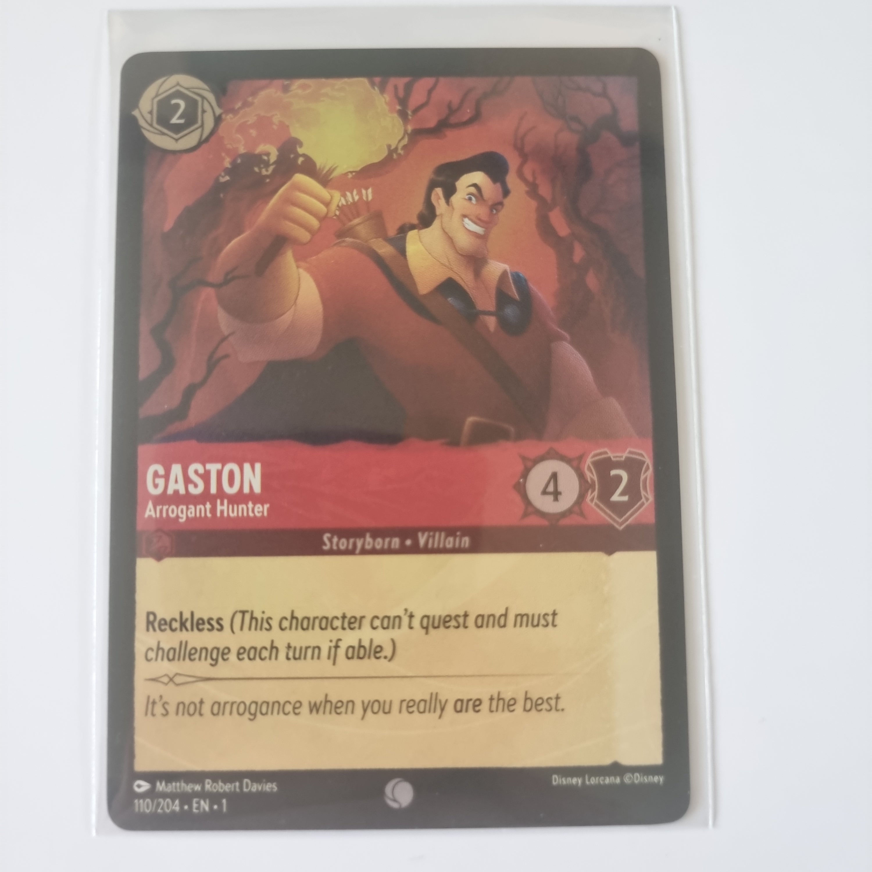 Lorcana - First Chapter - Coldfoil - Gaston - Arrogant Hunter - 110/204 - Common