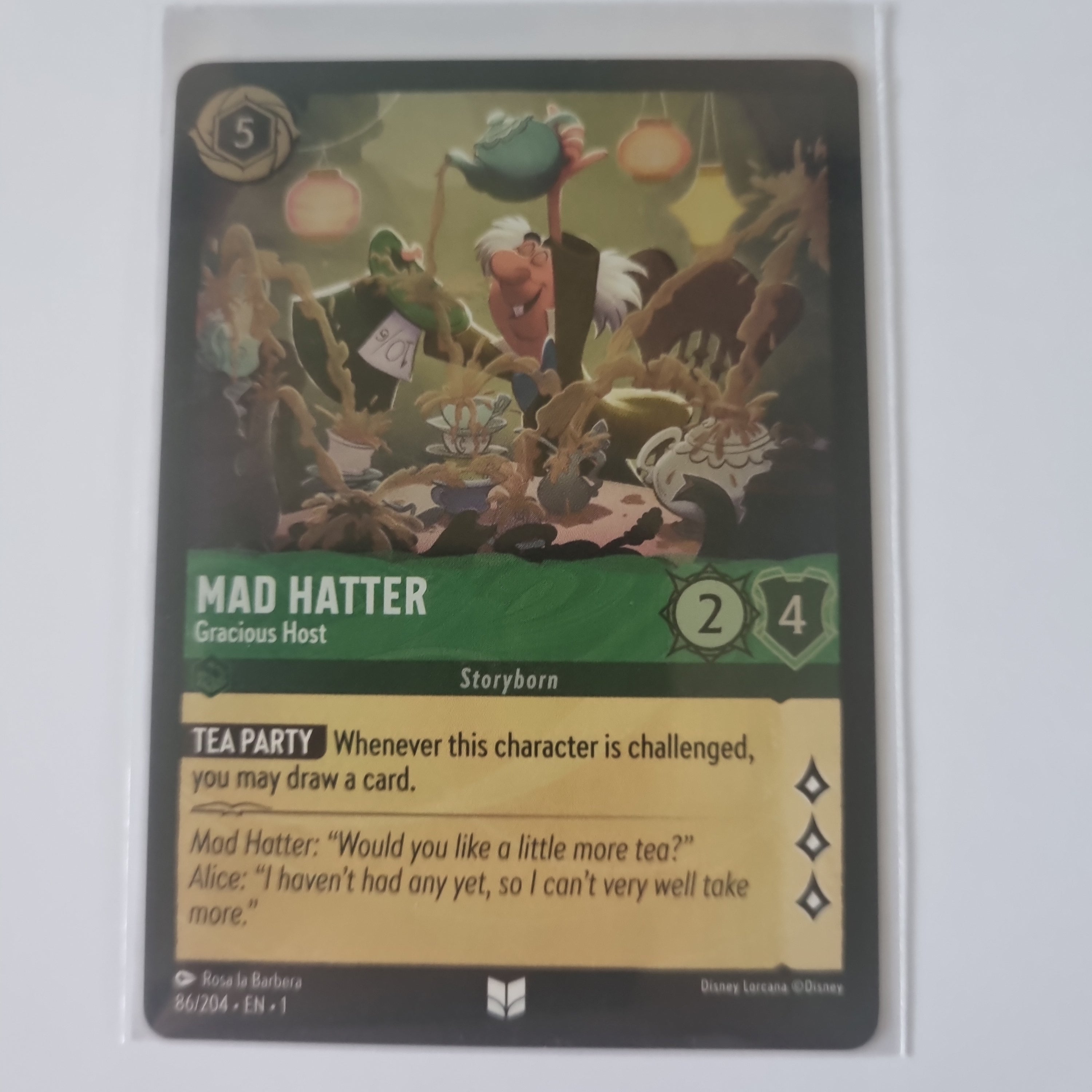 Lorcana - First Chapter - Coldfoil - Mad Hatter - Gracious Host - 86/204 - Uncommon