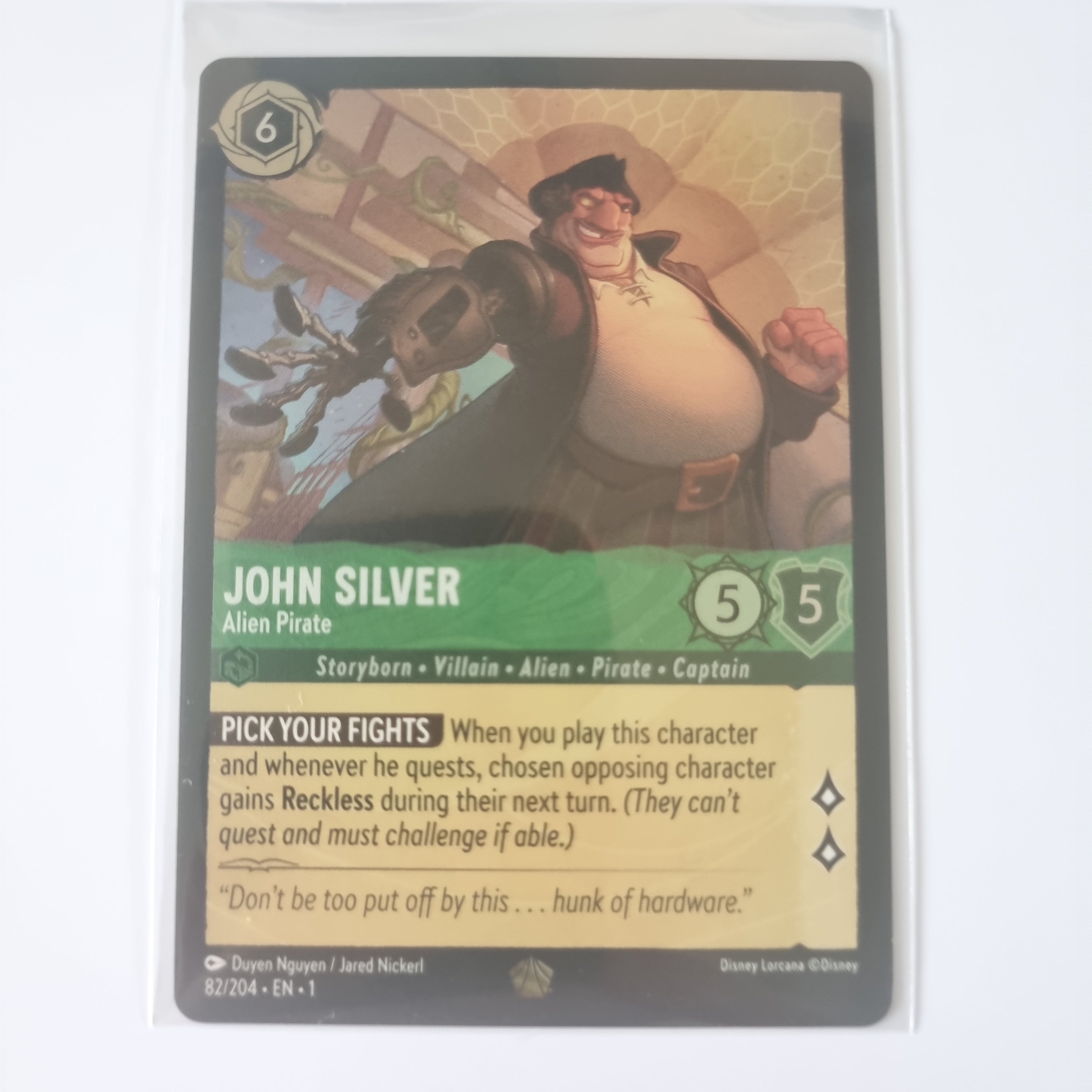 Lorcana - First Chapter - Coldfoil - John Silver - Alien Pirate - 82/204 - Legendary