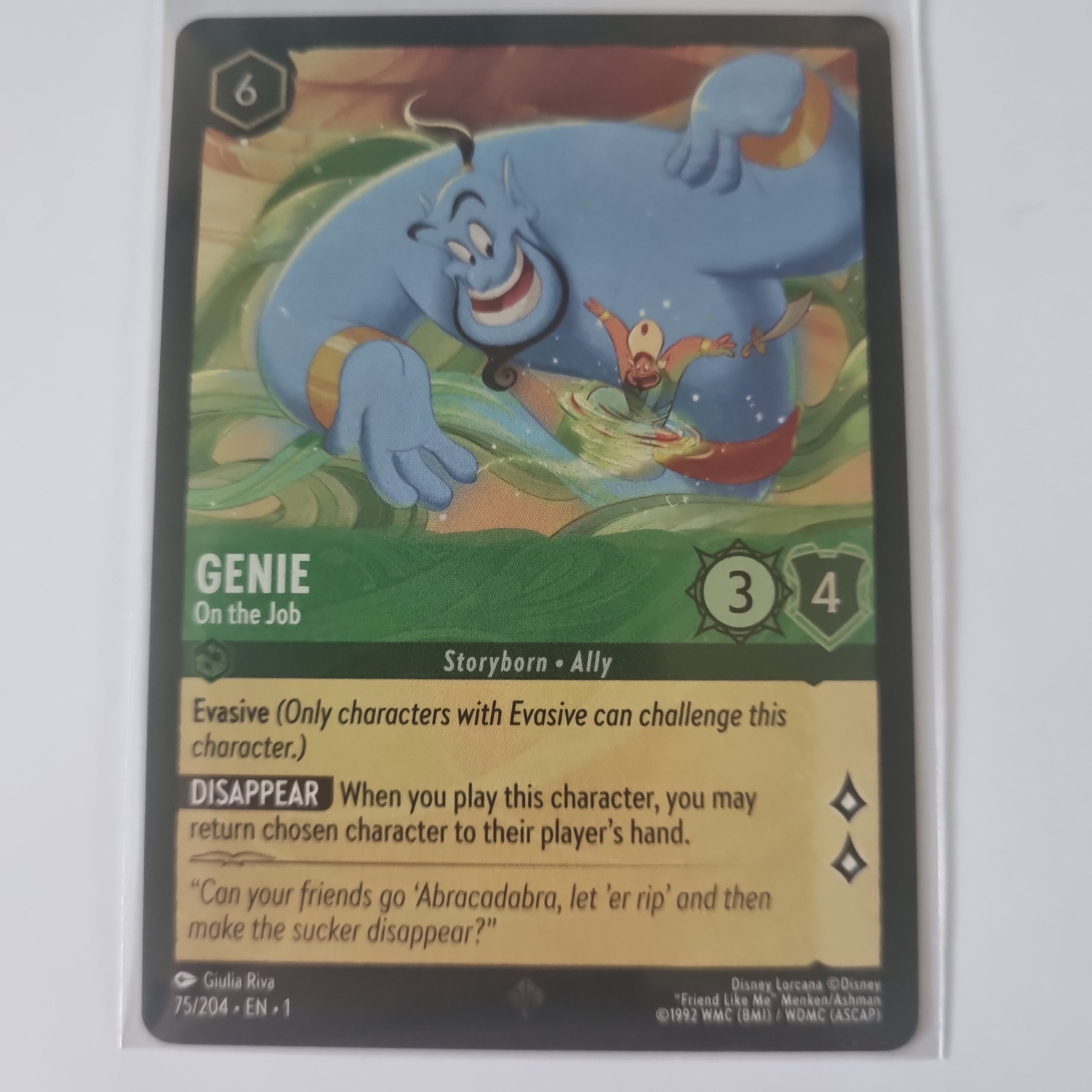 Lorcana - First Chapter - Coldfoil - Genie - On The Job - 75/204 - Super Rare
