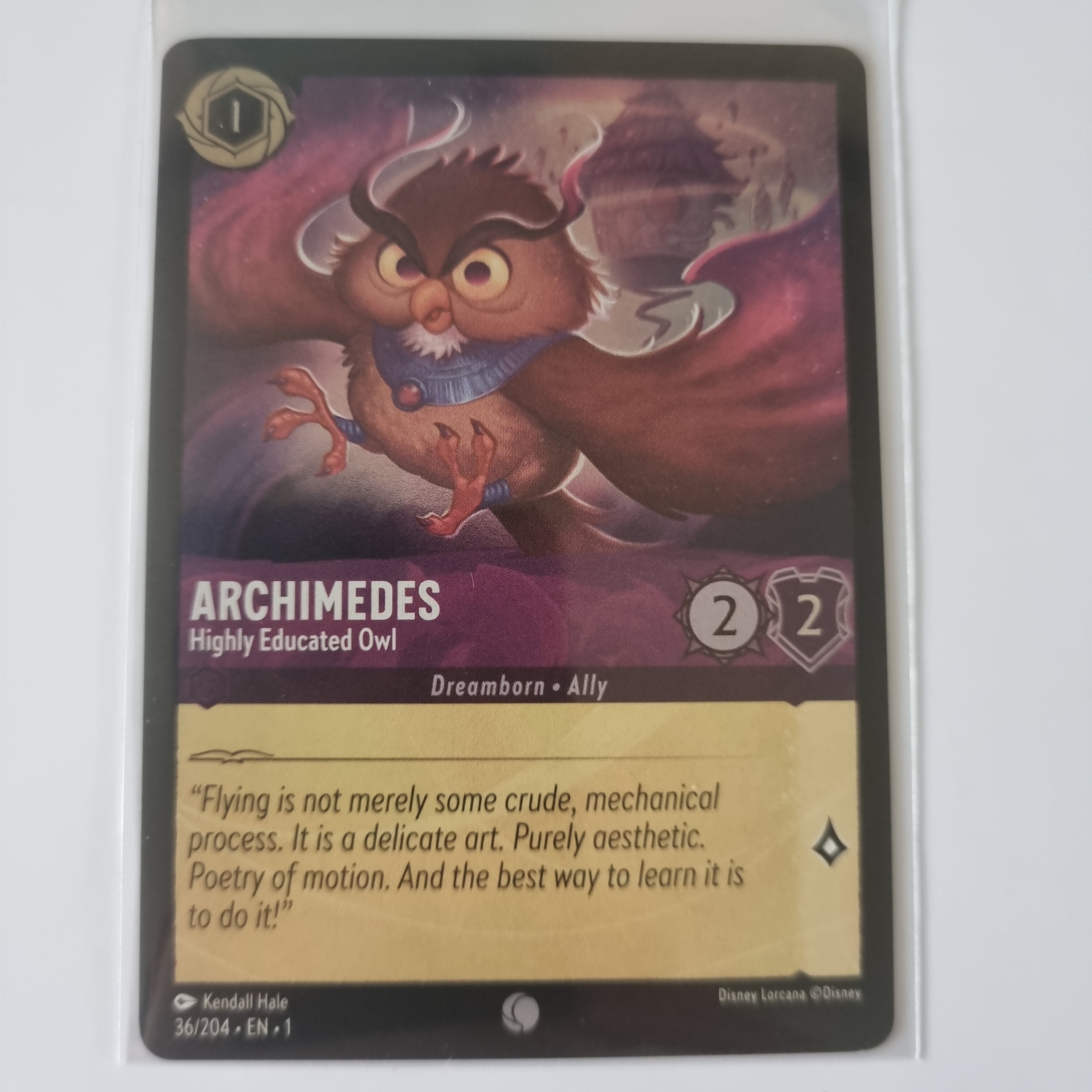 Lorcana - First Chapter - Coldfoil - Archimedes - Highly Educated Owl #36/204 Common