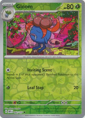 Pokemon TCG -Obsidian Flames -#2 -Gloom -Common -Reverse Holo