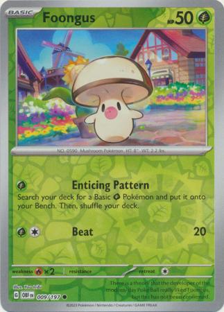 Pokemon TCG -Obsidian Flames -#9 -Foongus -Common -Reverse Holo