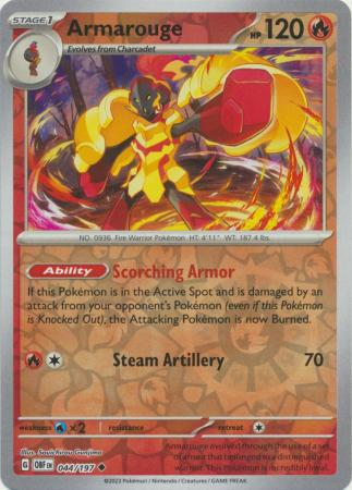 Pokemon TCG -Obsidian Flames -#44 -Armarouge -Uncommon -Reverse Holo