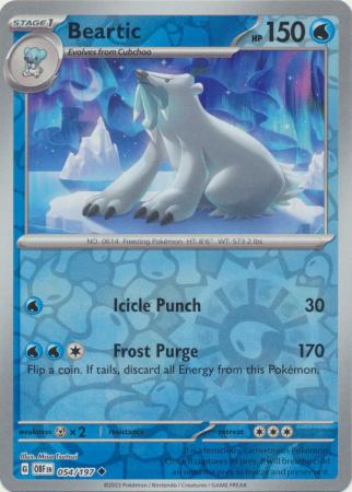 Pokemon TCG -Obsidian Flames -#54 -Beartic -Uncommon -Reverse Holo