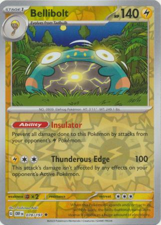 Pokemon TCG -Obsidian Flames -#78 -Bellibolt -Uncommon -Reverse Holo