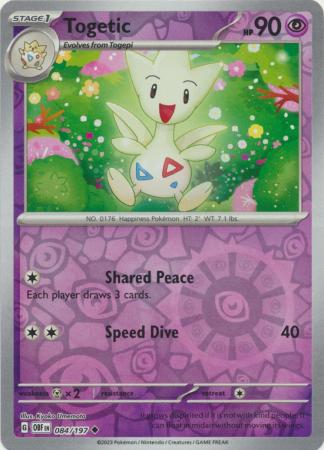 Pokemon TCG -Obsidian Flames -#84 -Togetic -Uncommon -Reverse Holo