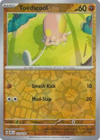 Pokemon TCG -Obsidian Flames -#118 -Toedscool -Common -Reverse Holo