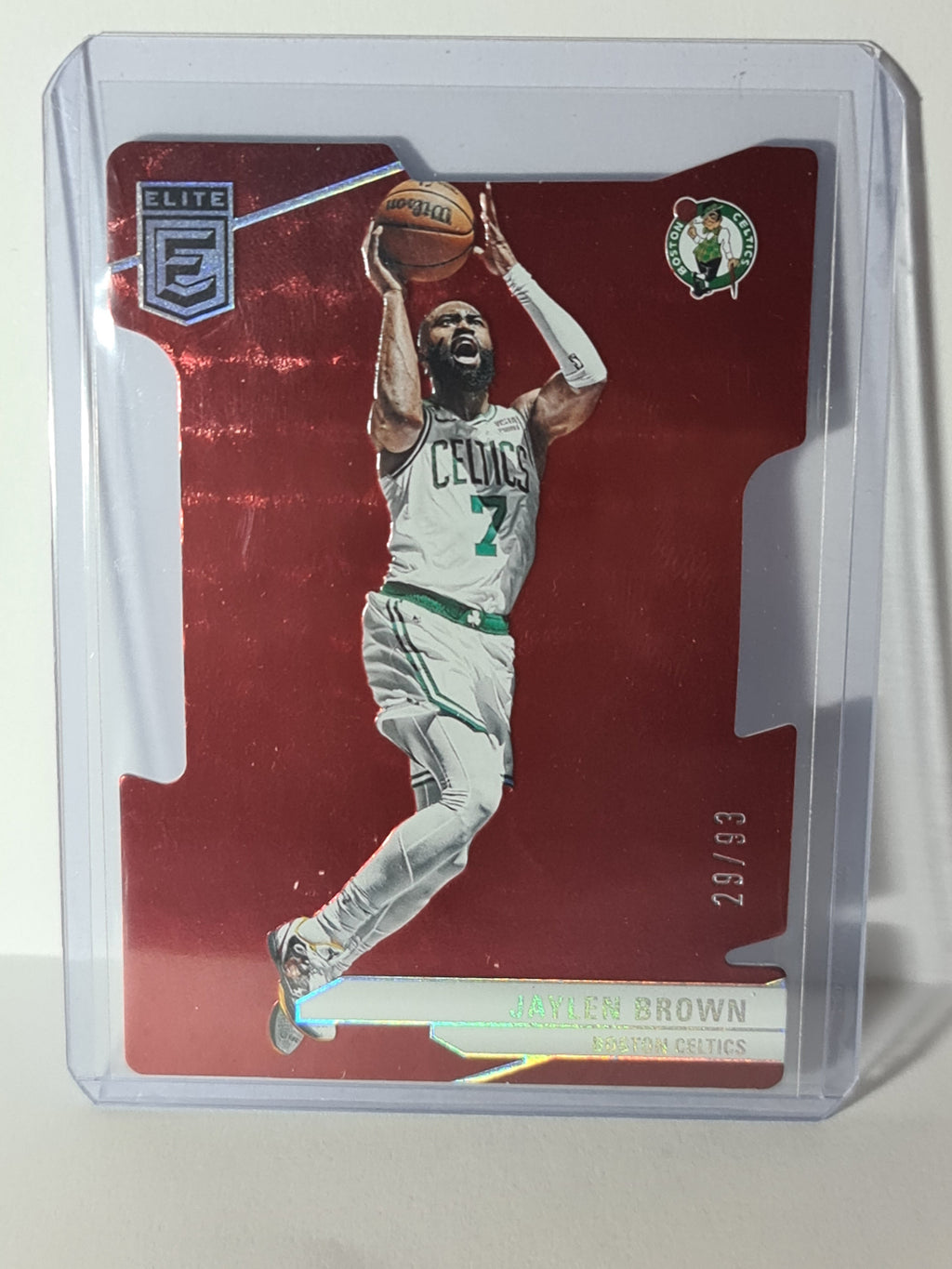 2023-24 Panini Donruss Elite - Red DIE-CUT #161 Jaylen Brown Celtics - #29/93
