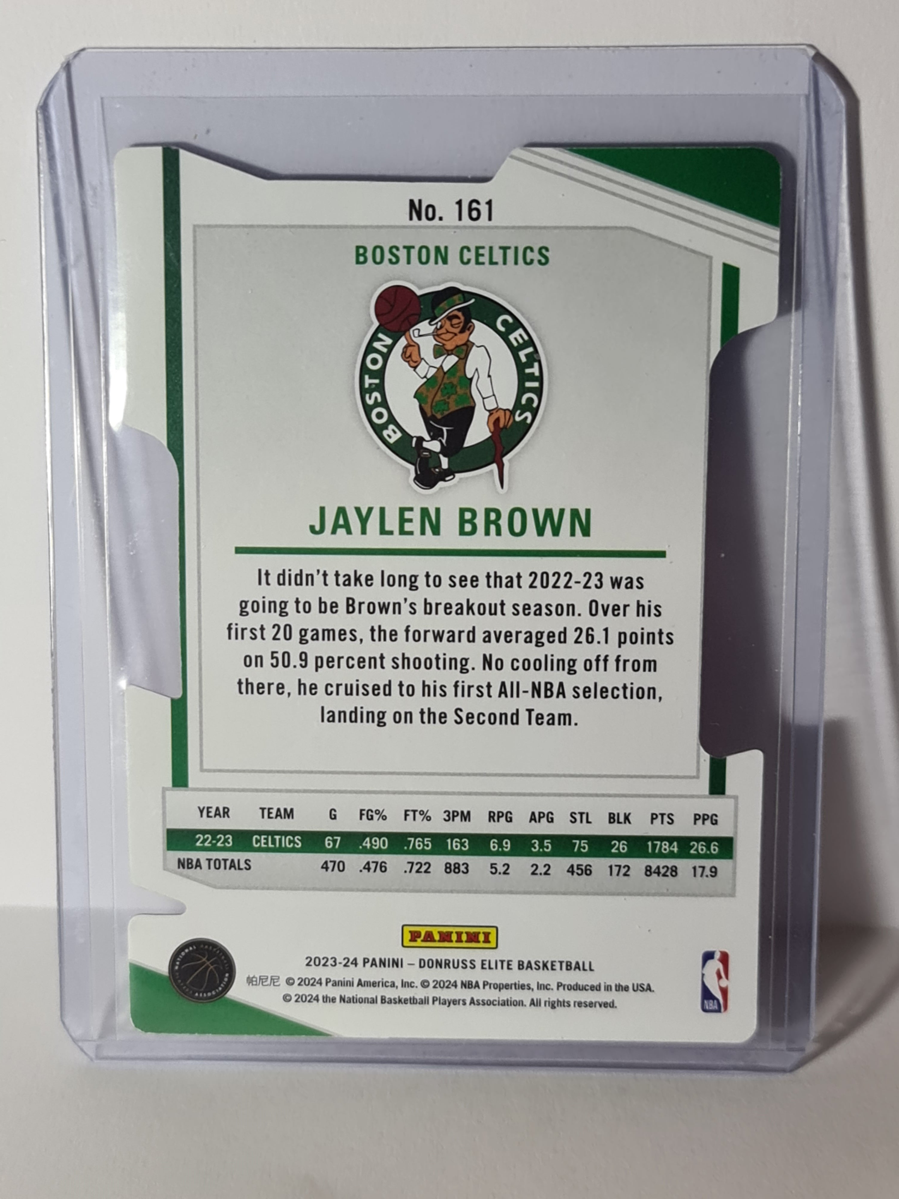 2023-24 Panini Donruss Elite - Red DIE-CUT #161 Jaylen Brown Celtics - #29/93