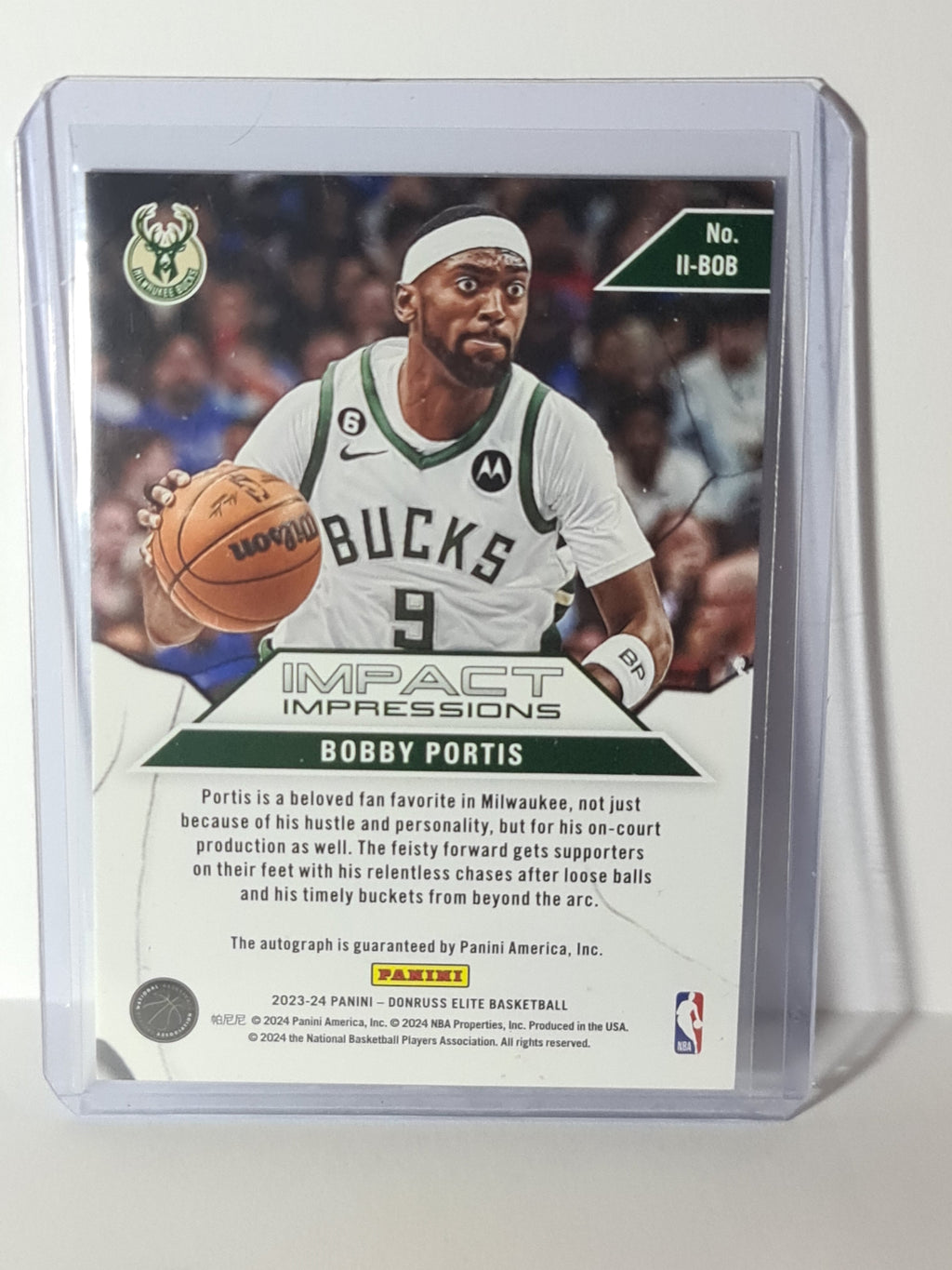 2023-24 Panini Donruss Elite - Impact Impressions Signature II-BOB Bobby Portis