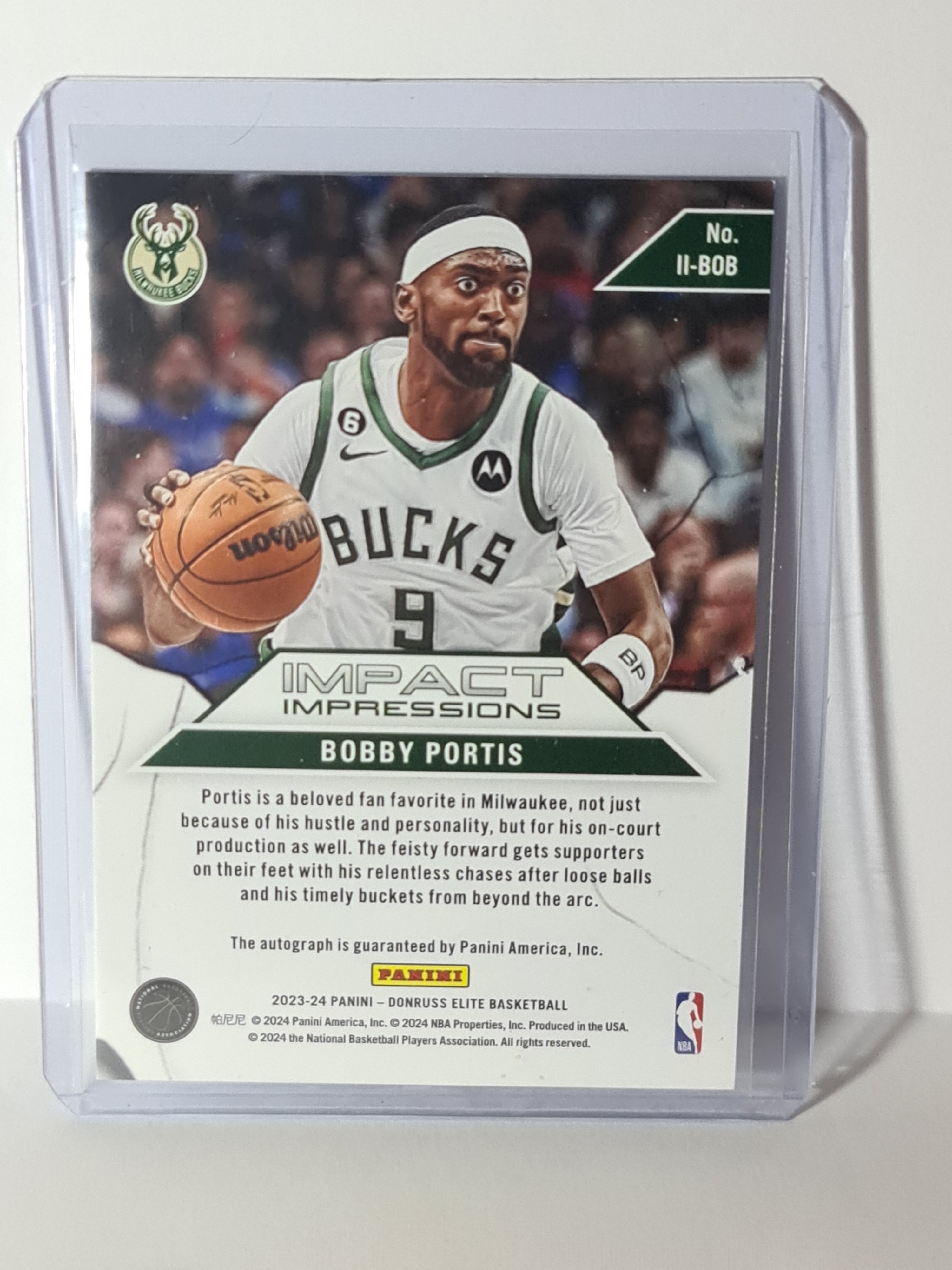 2023-24 Panini Donruss Elite - Impact Impressions Signature II-BOB Bobby Portis