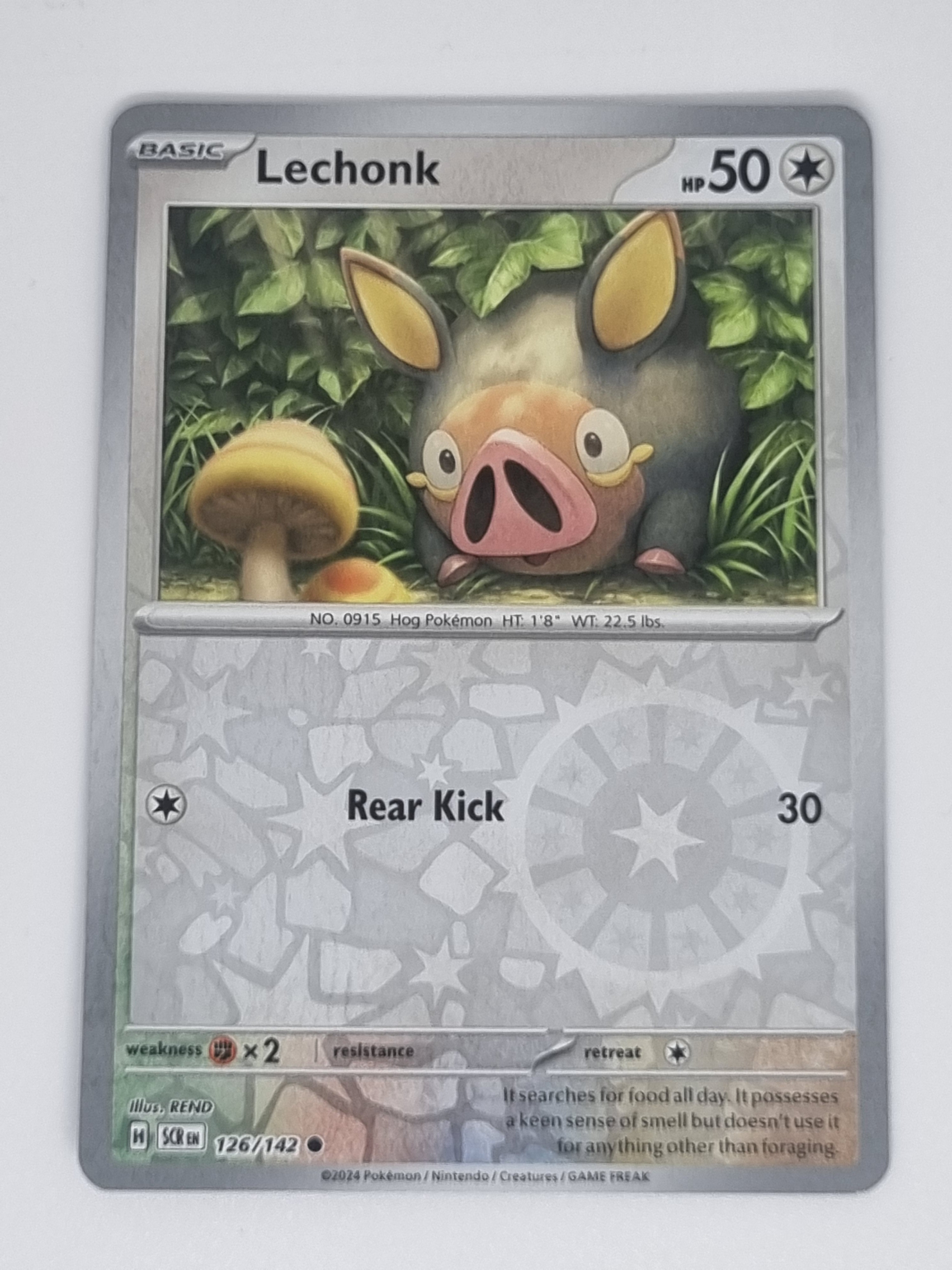 Pokemon TCG - Stellar Crown - #126/142 - Lechonk - Common - Reverse Holo