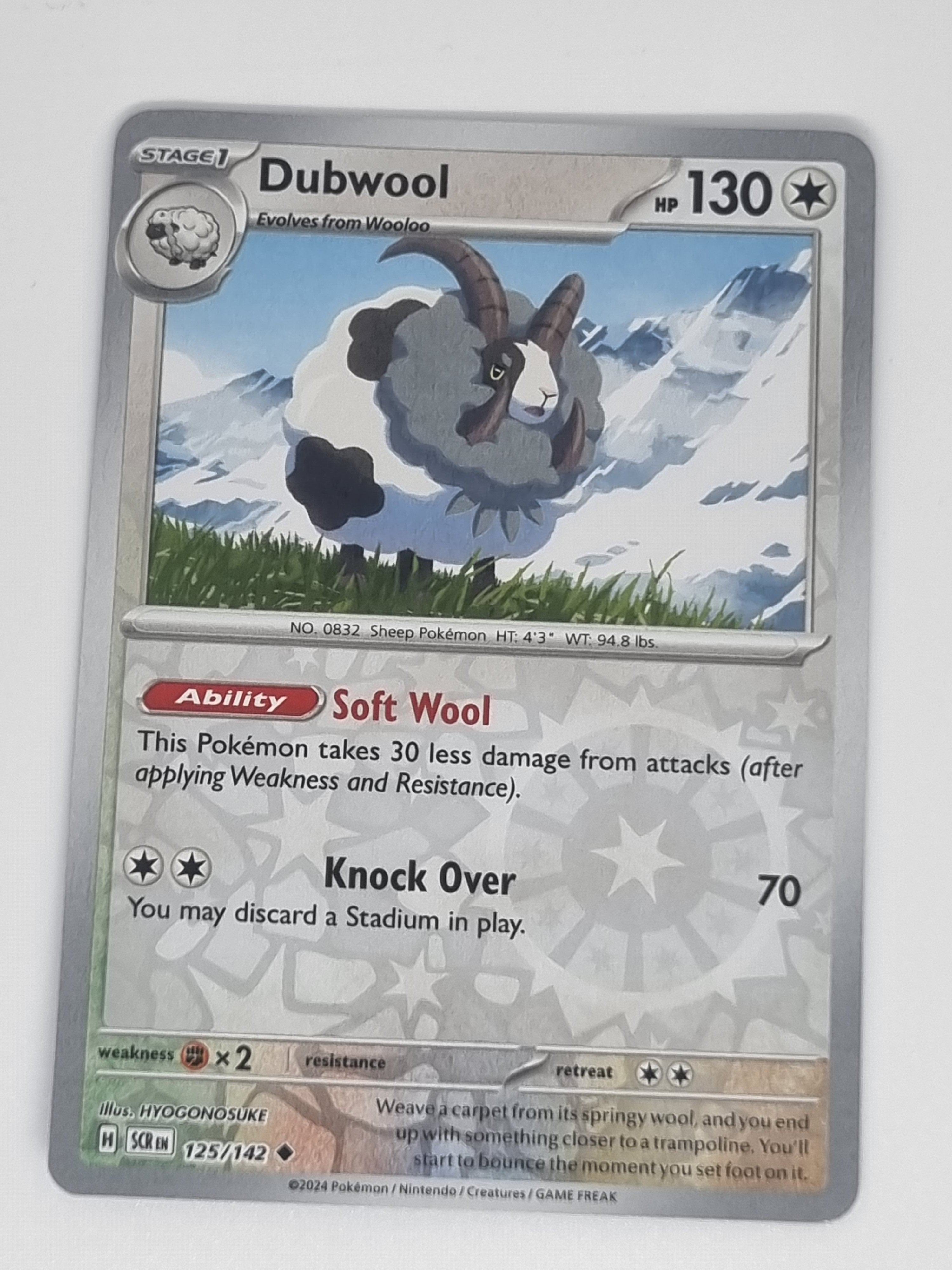 Pokemon TCG - Stellar Crown - #125/142 - Dubwool - Uncommon - Reverse Holo