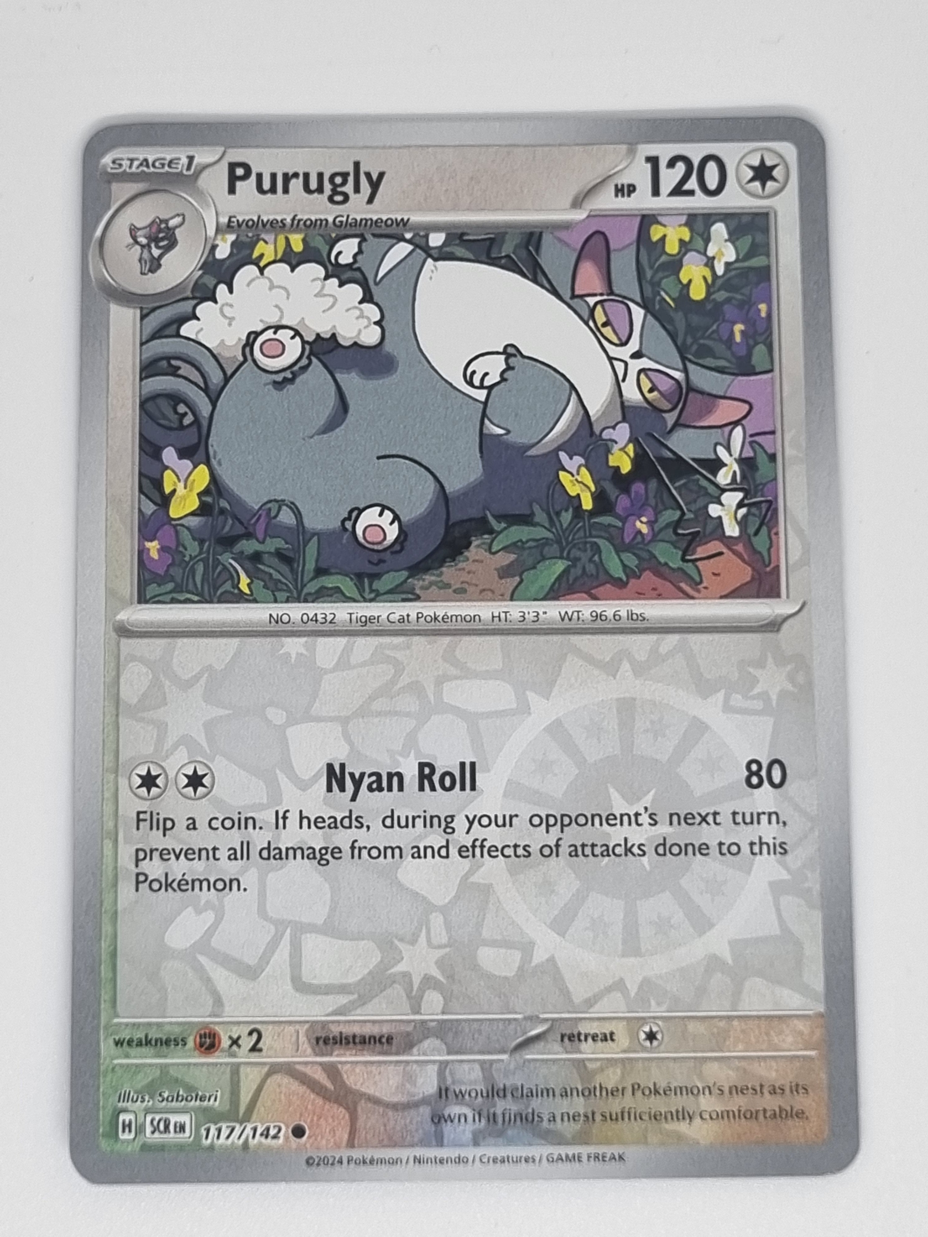 Pokemon TCG - Stellar Crown - #117/142 - Purugly - Common - Reverse Holo