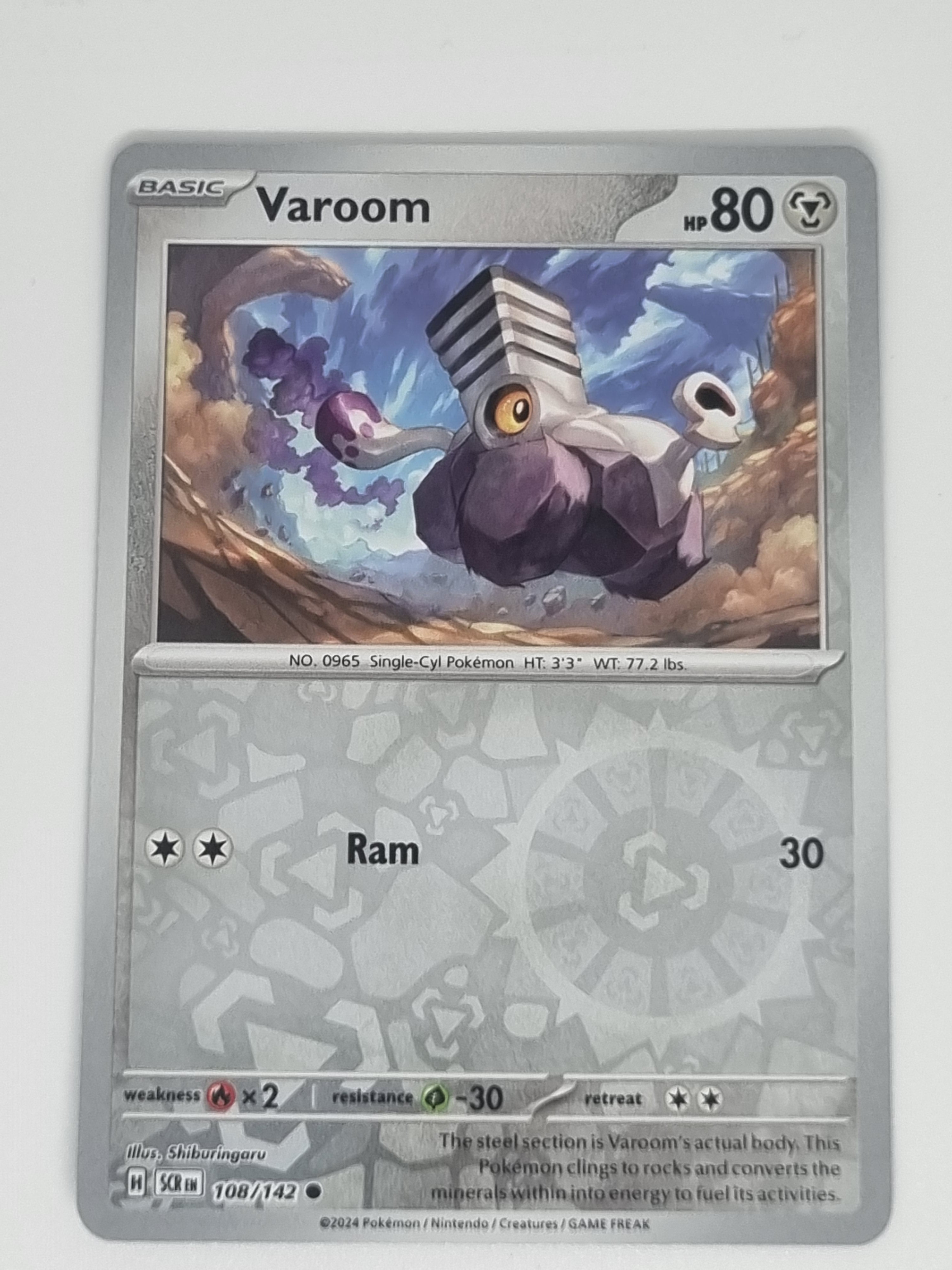 Pokemon TCG - Stellar Crown - #108/142 - Varoom - Common - Reverse Holo